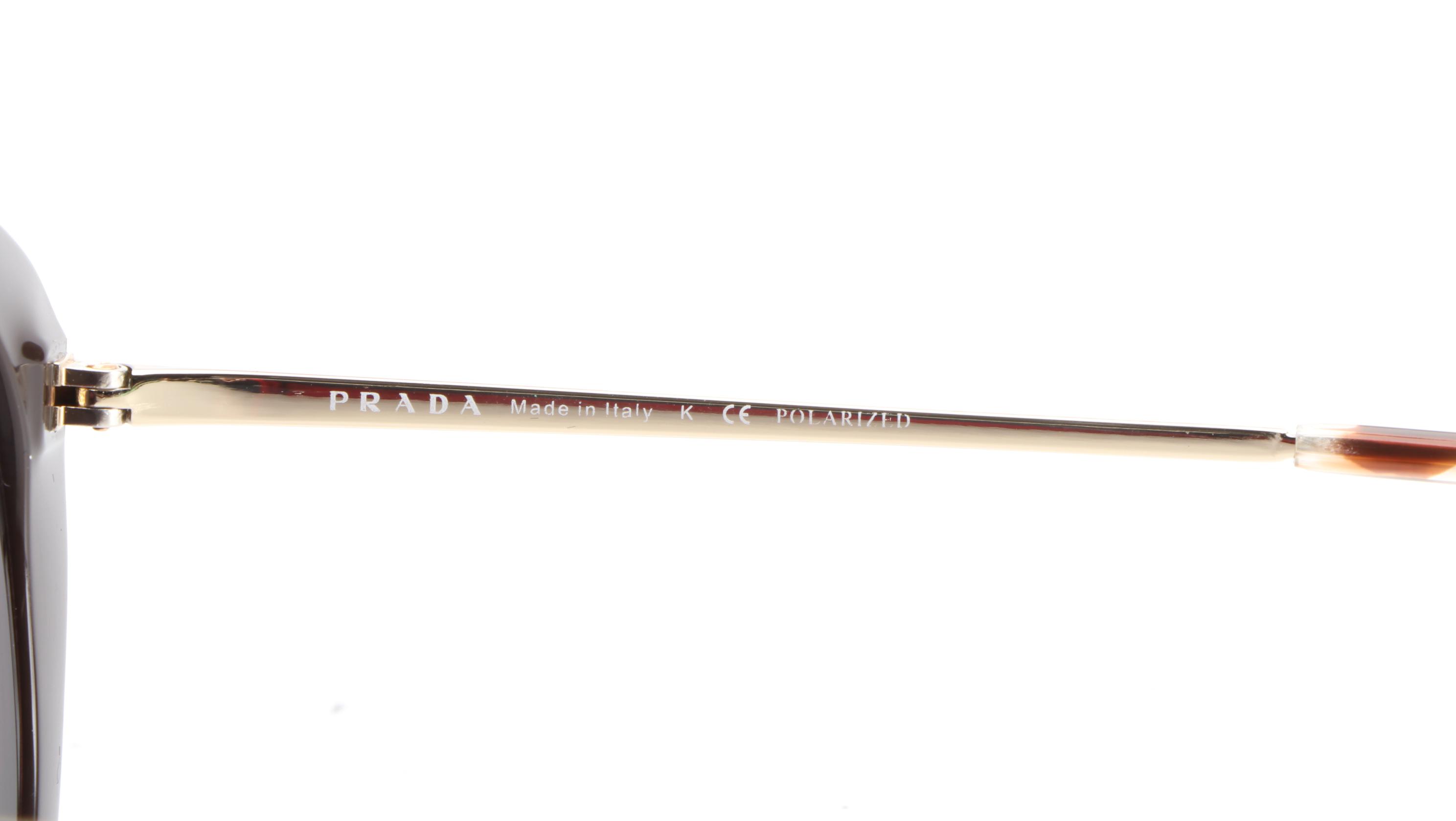 Prada SPR18X Brown/Havana Frame Red Lens Polarized Sunglasses with Case and Box