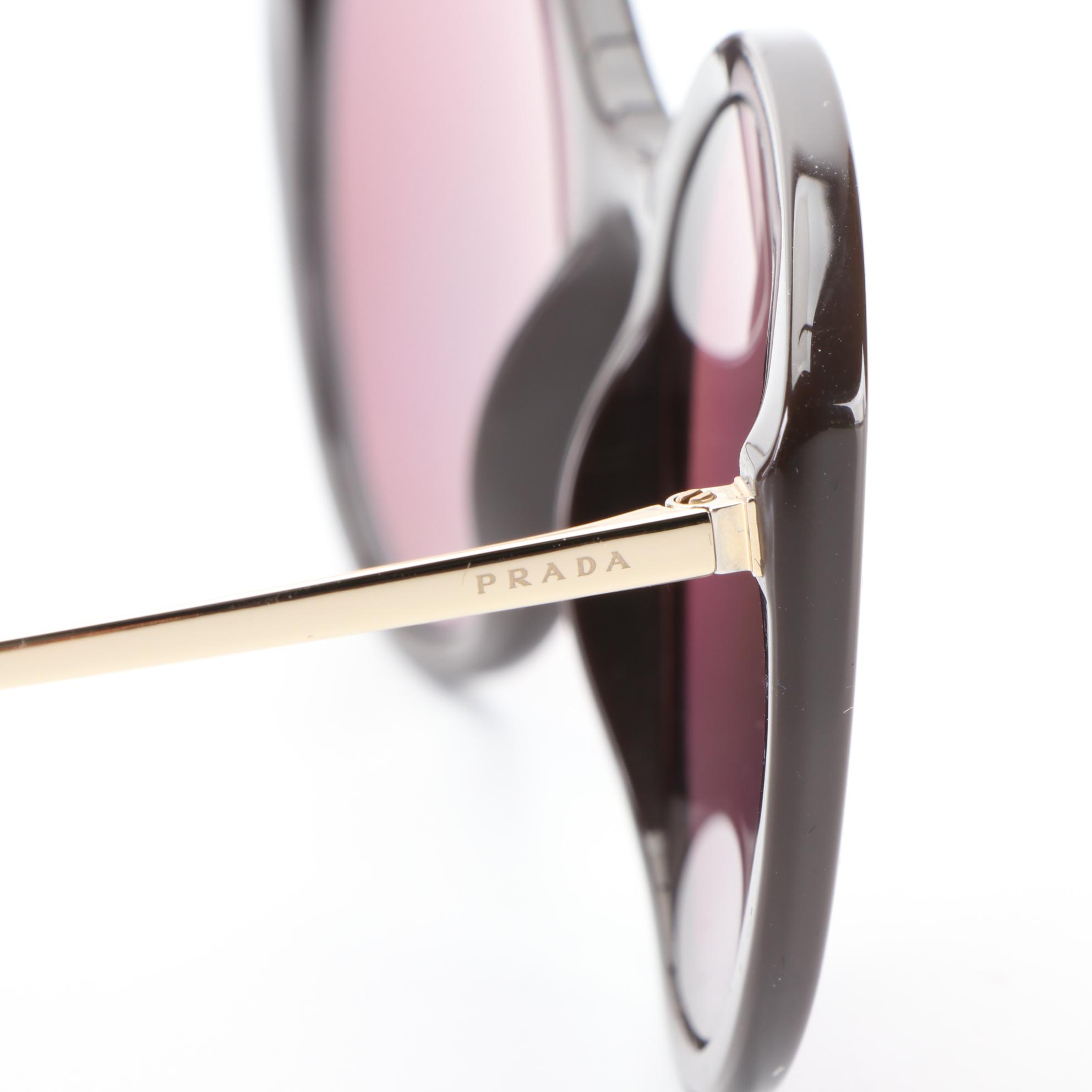 Prada SPR18X Brown/Havana Frame Red Lens Polarized Sunglasses with Case and Box