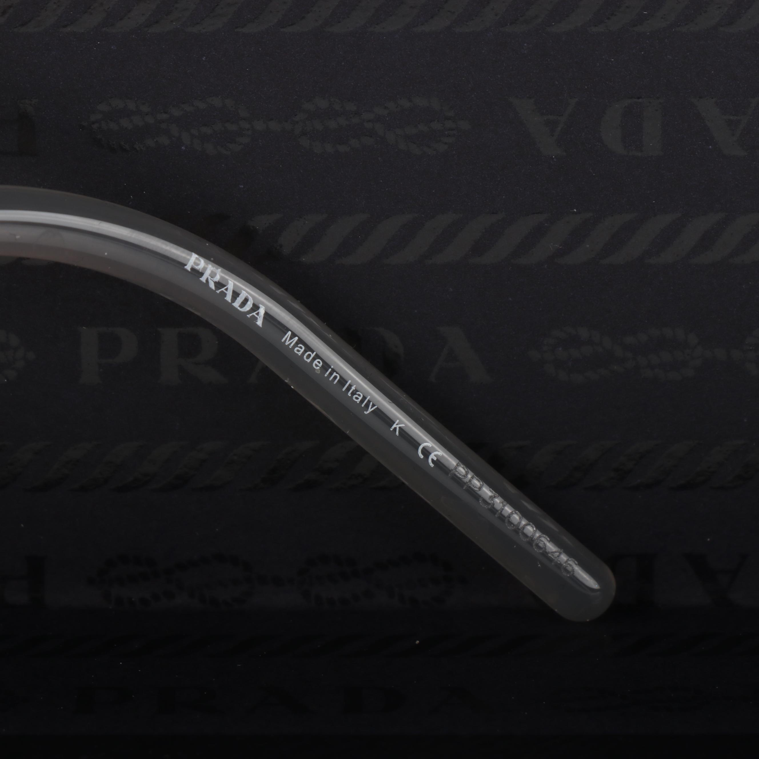 Prada SPR04W Translucent Pink Opal Frame Pink Lens Sunglasses with Case