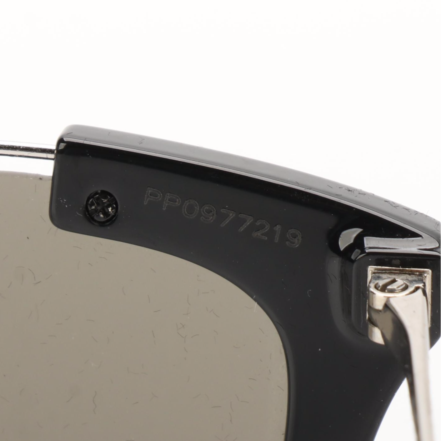 Prada SPR21U Silver Tone Cat Eye Sunglasses with Case and Box