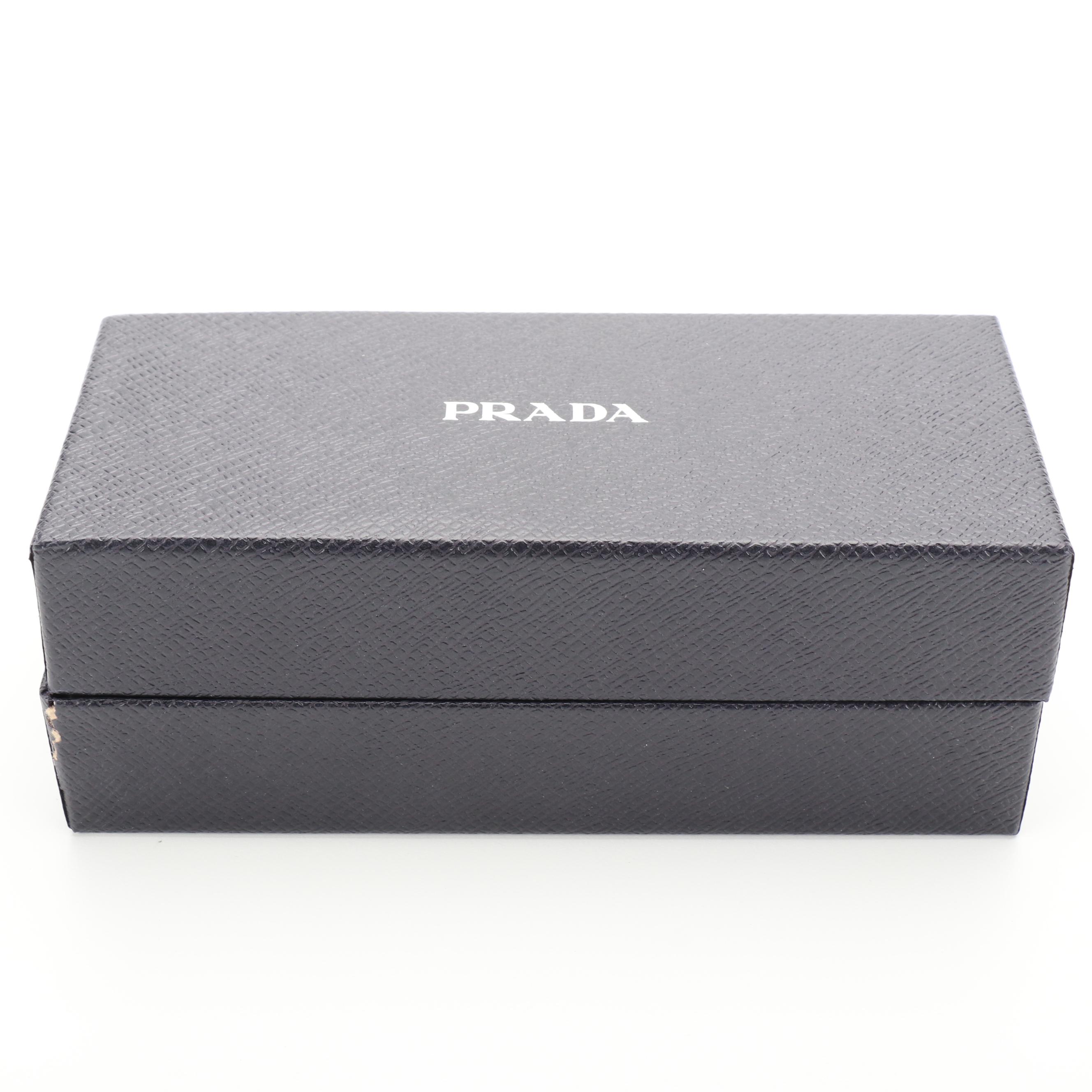 Prada SPR21U Silver Tone Cat Eye Sunglasses with Case and Box