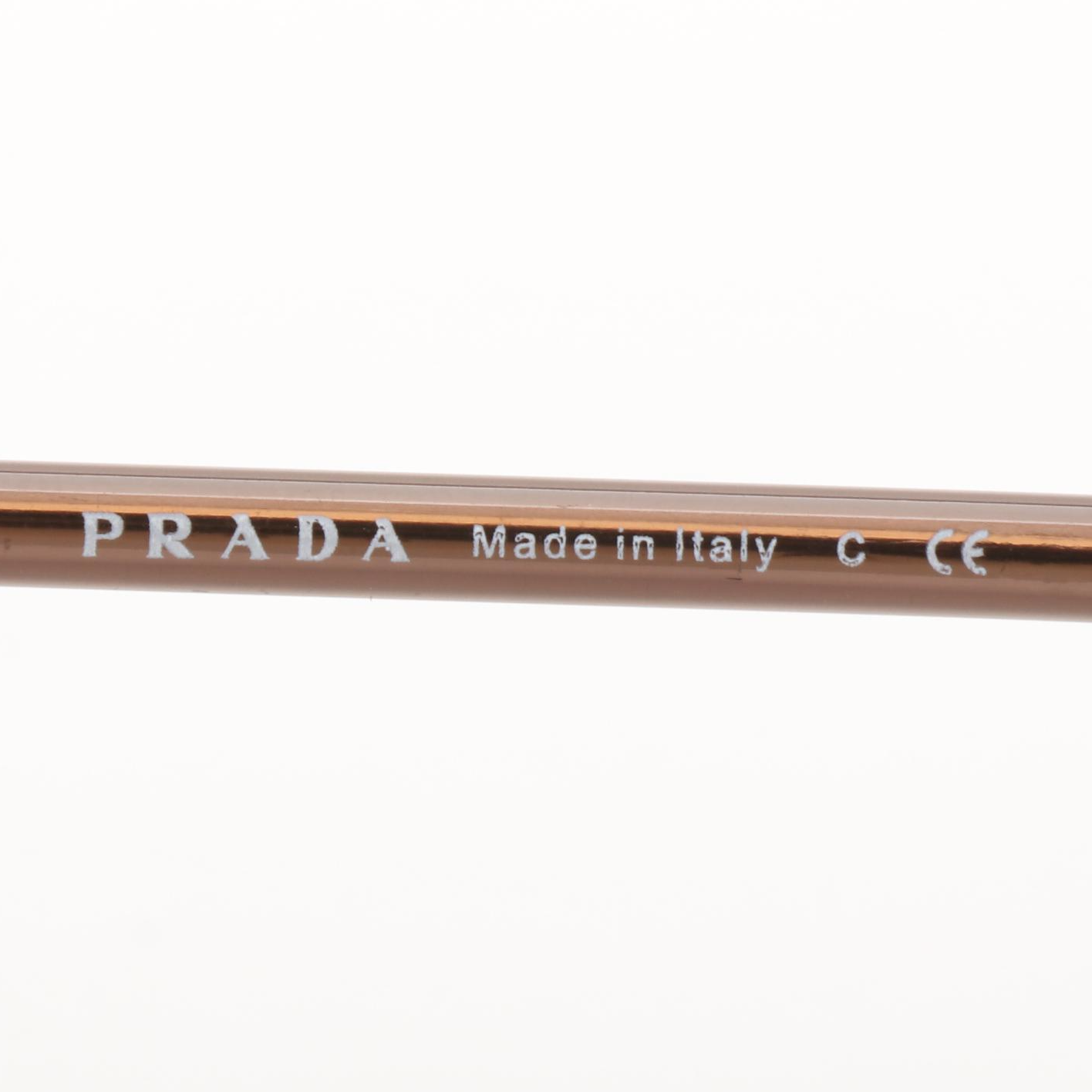 Prada SPR66X Gold Tone Pilot Sunglasses with Case and Box