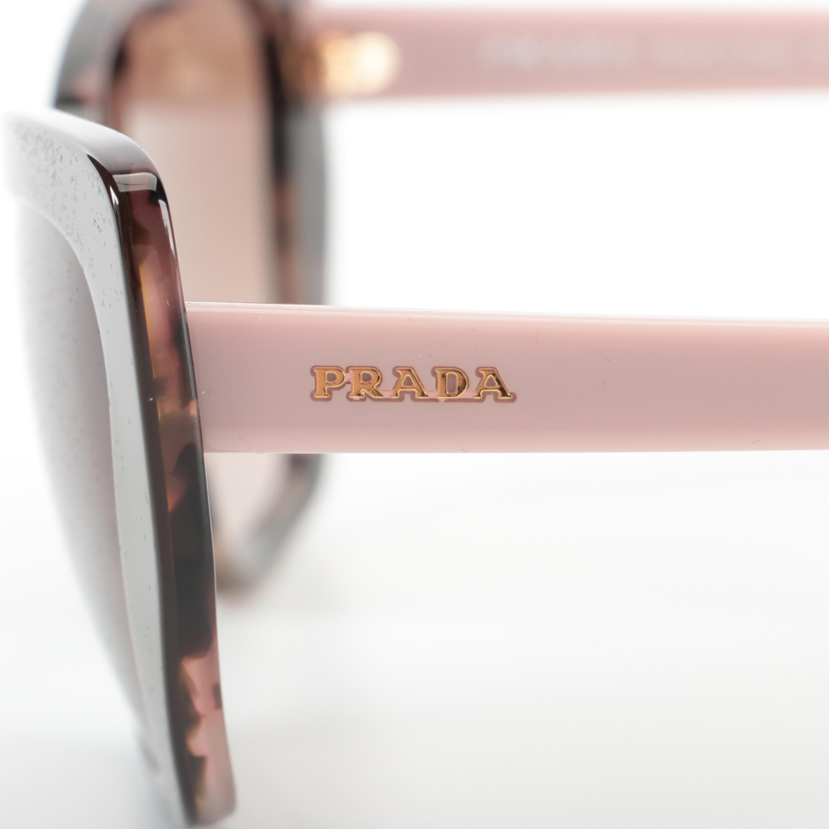 Prada SPR08V Brown/Spotted Havana Sunglasses with Box and Case