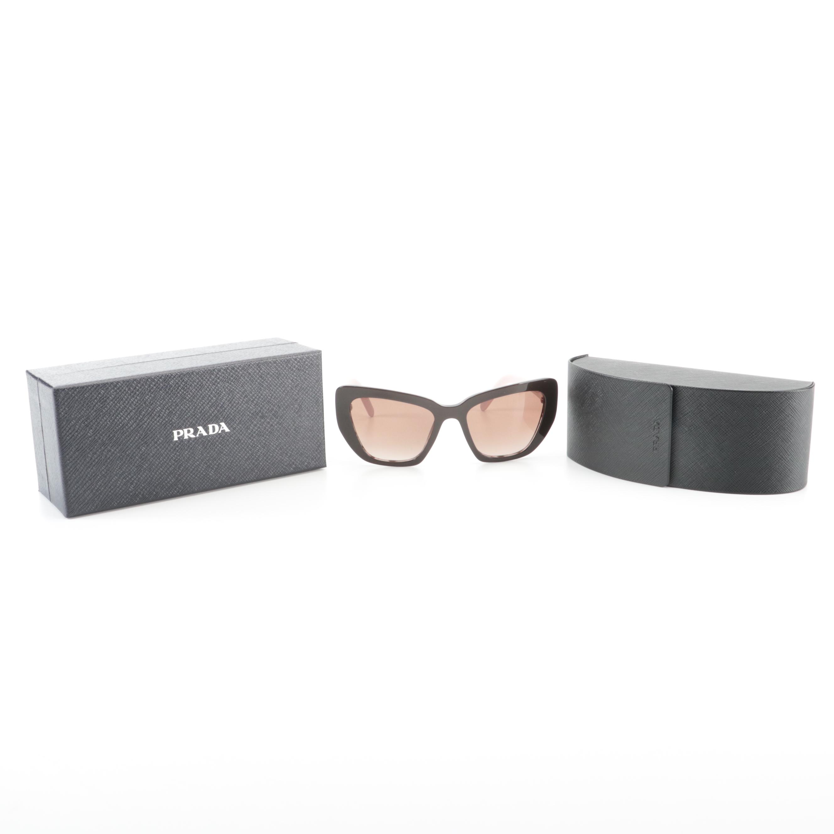 Prada SPR08V Brown/Spotted Havana Sunglasses with Box and Case
