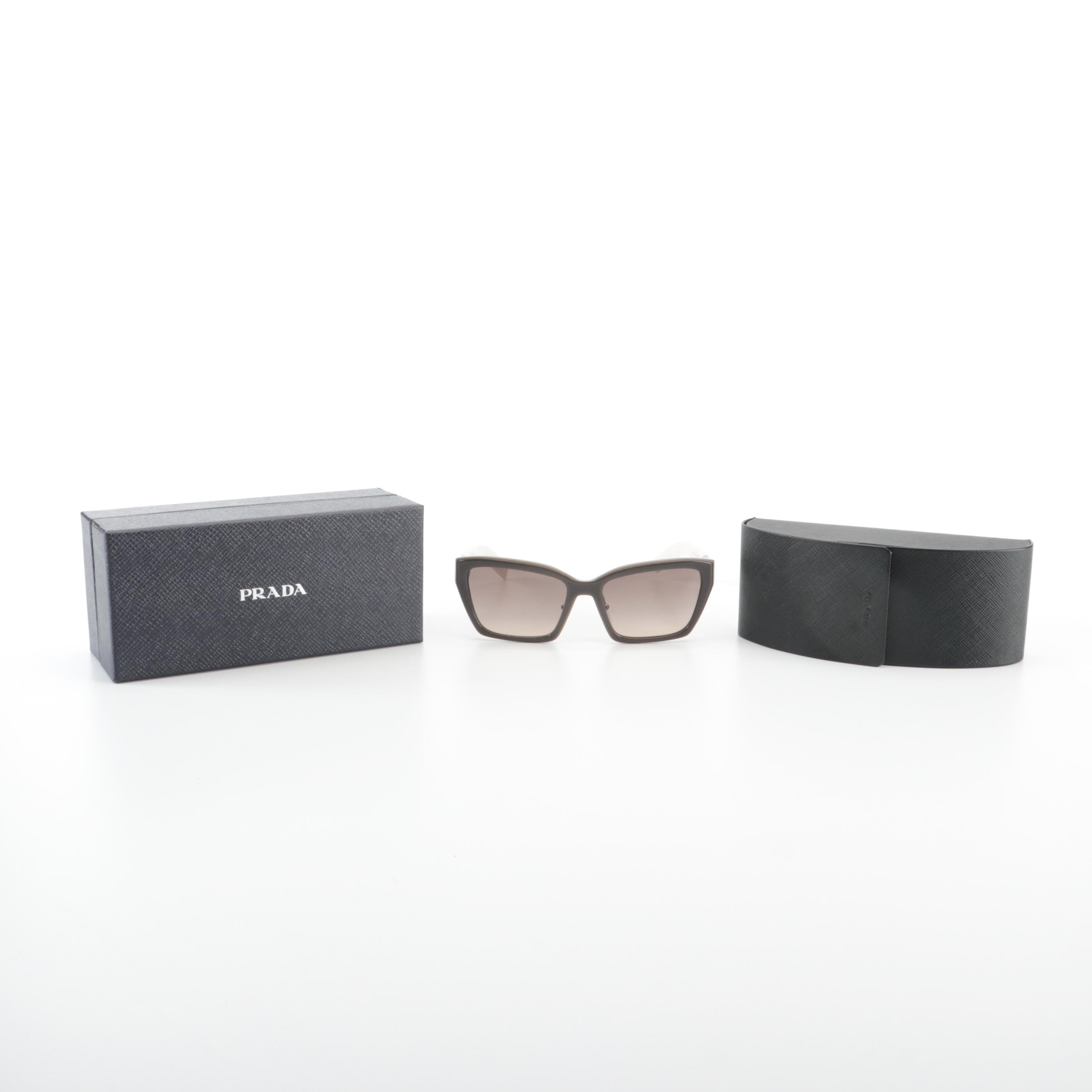Prada SPR14X Light Brown/Dove Grey and Gradient Lens Sunglasses with Case/Box