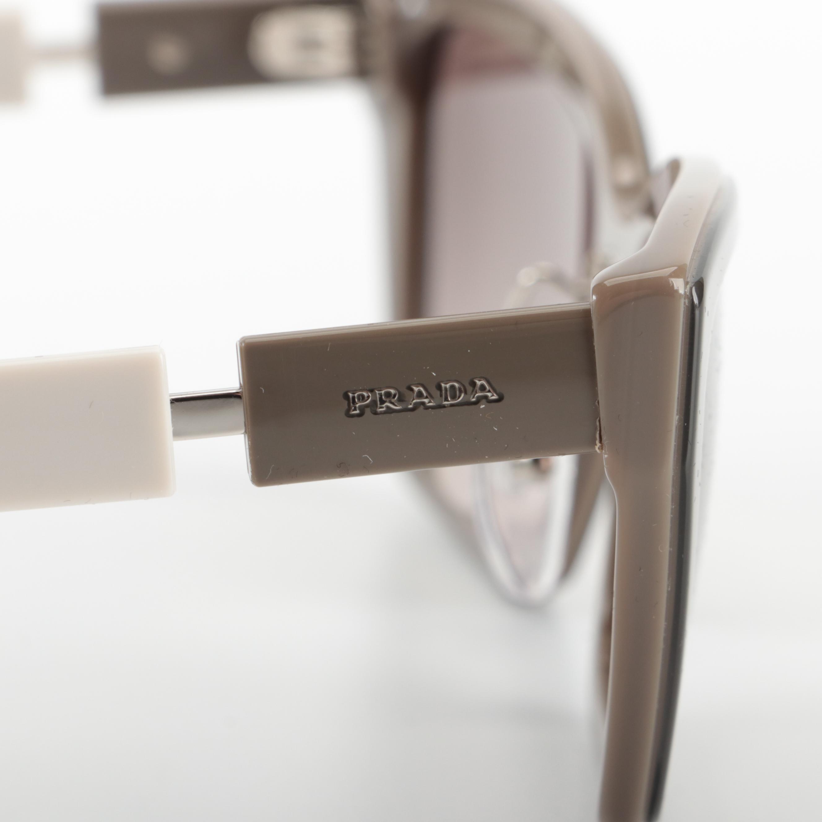 Prada SPR14X Light Brown/Dove Grey and Gradient Lens Sunglasses with Case/Box