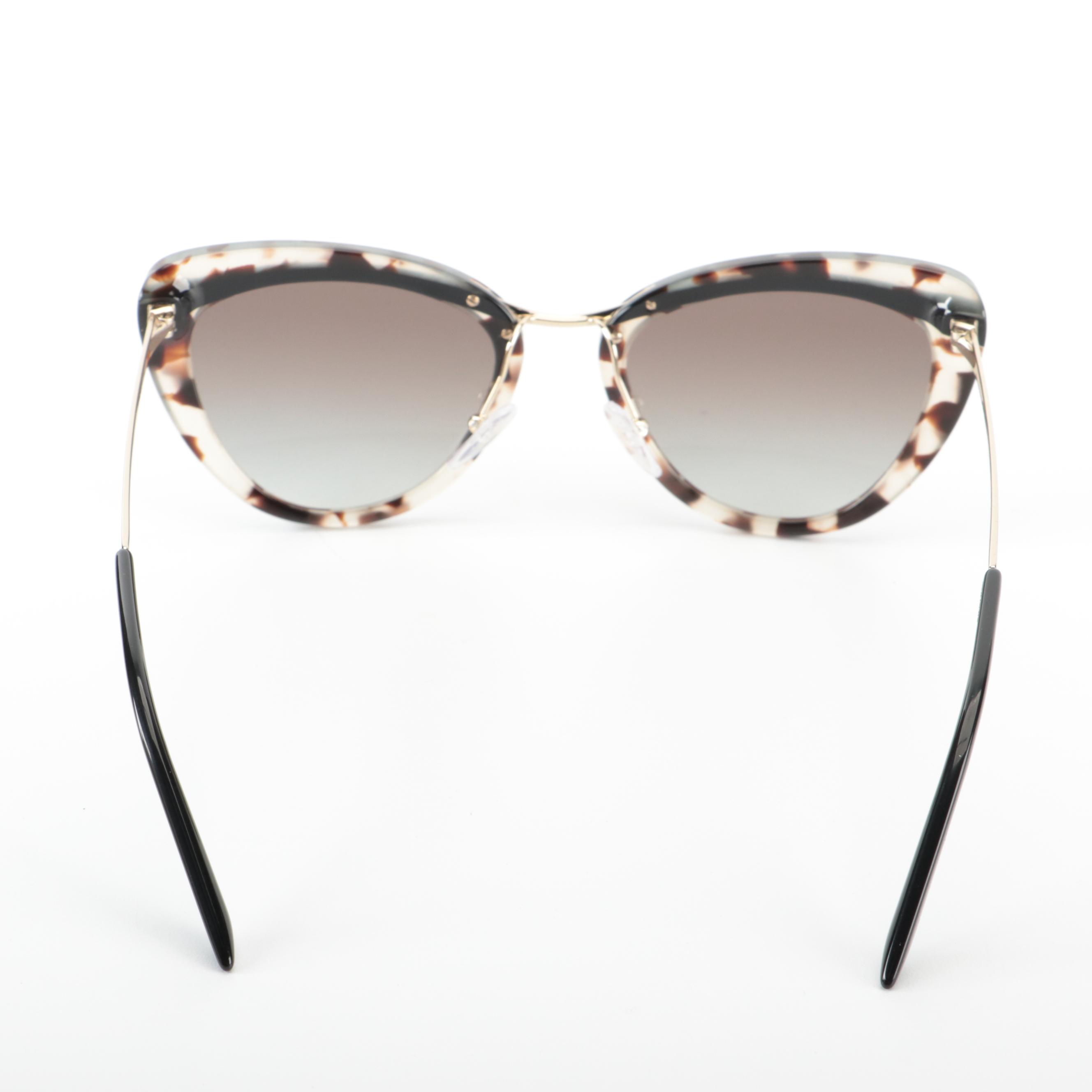 Prada SPR25X Light Havana/Black/Gold Frame Gradient Sunglasses with Case and Box