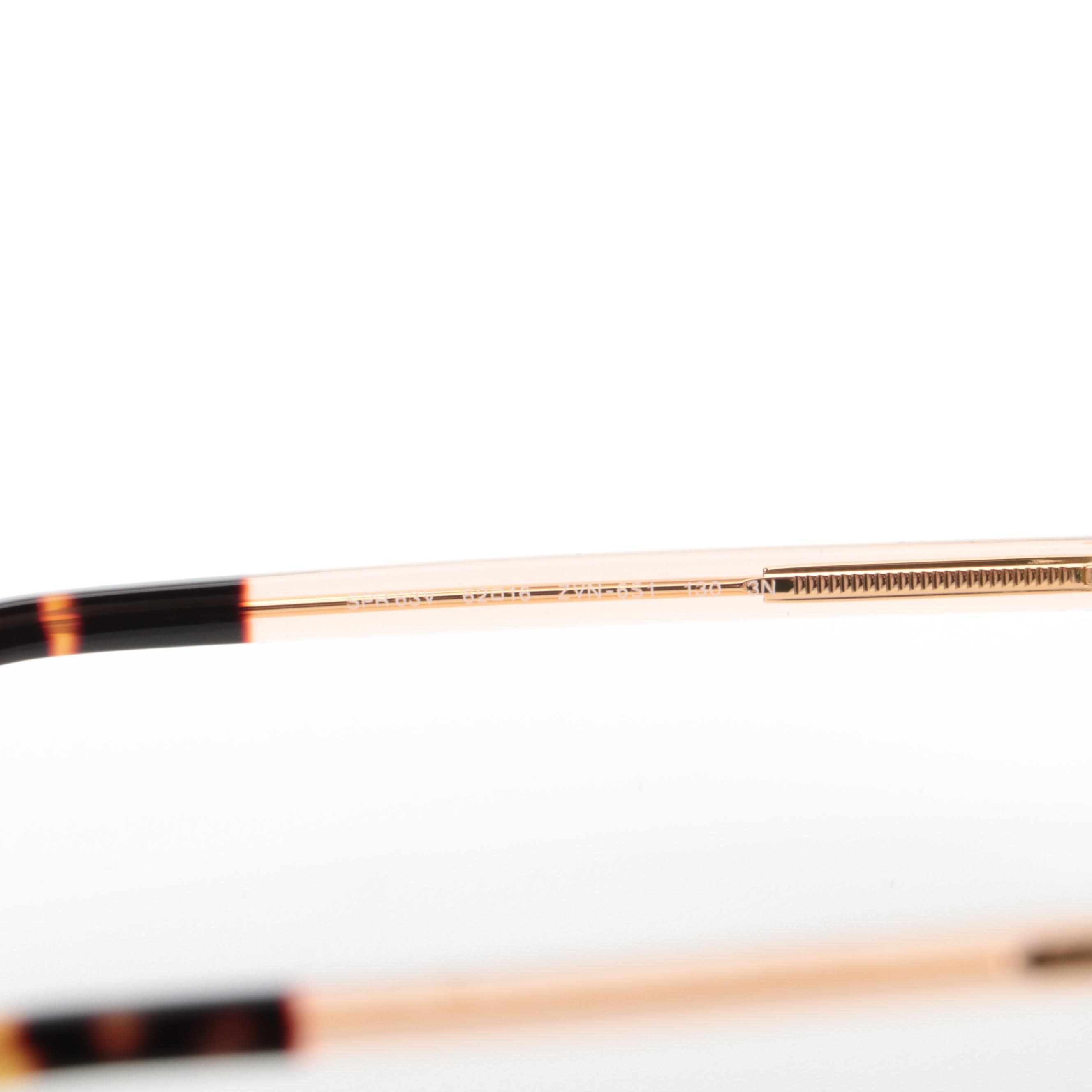 Prada SPR63VS Rimless Light Gold/Havana Brown Gradient Lens Sunglasses with Case