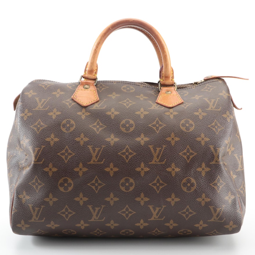 Louis Vuitton Speedy 30 Handbag in Monogram Canvas and Vachetta Leather
