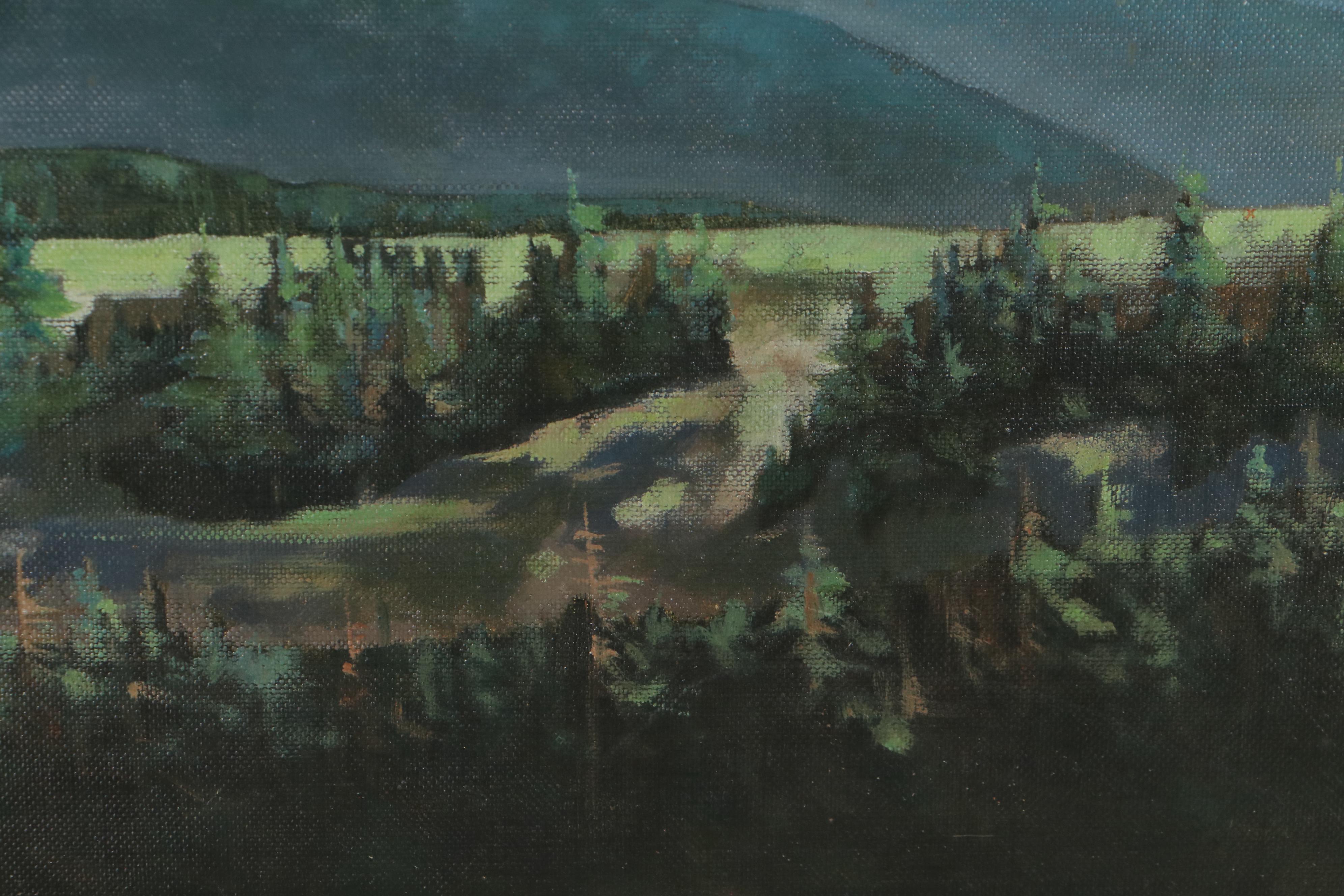 Robert Hyndman Oil Painting "Mountain Landscape"