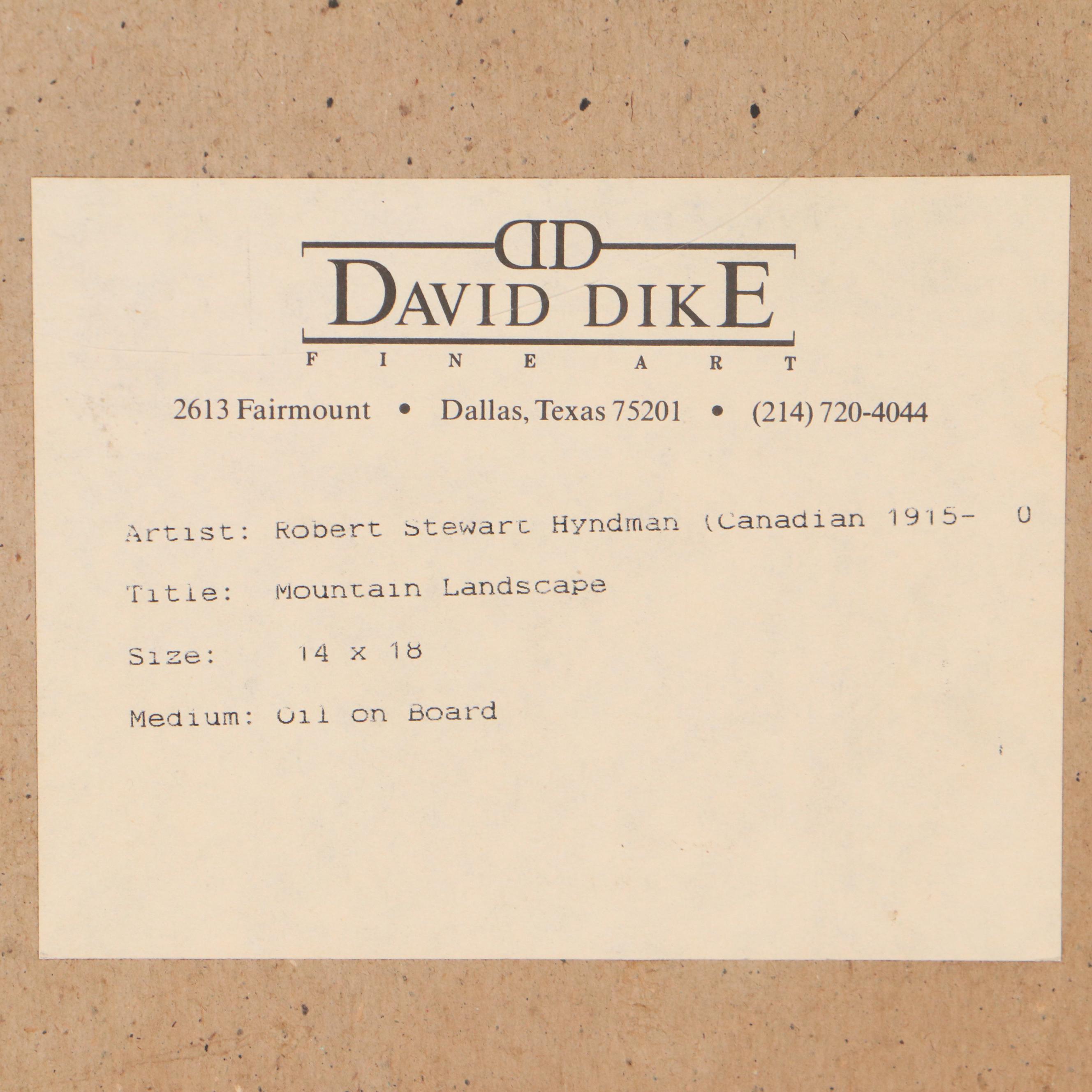 Robert Hyndman Oil Painting "Mountain Landscape"