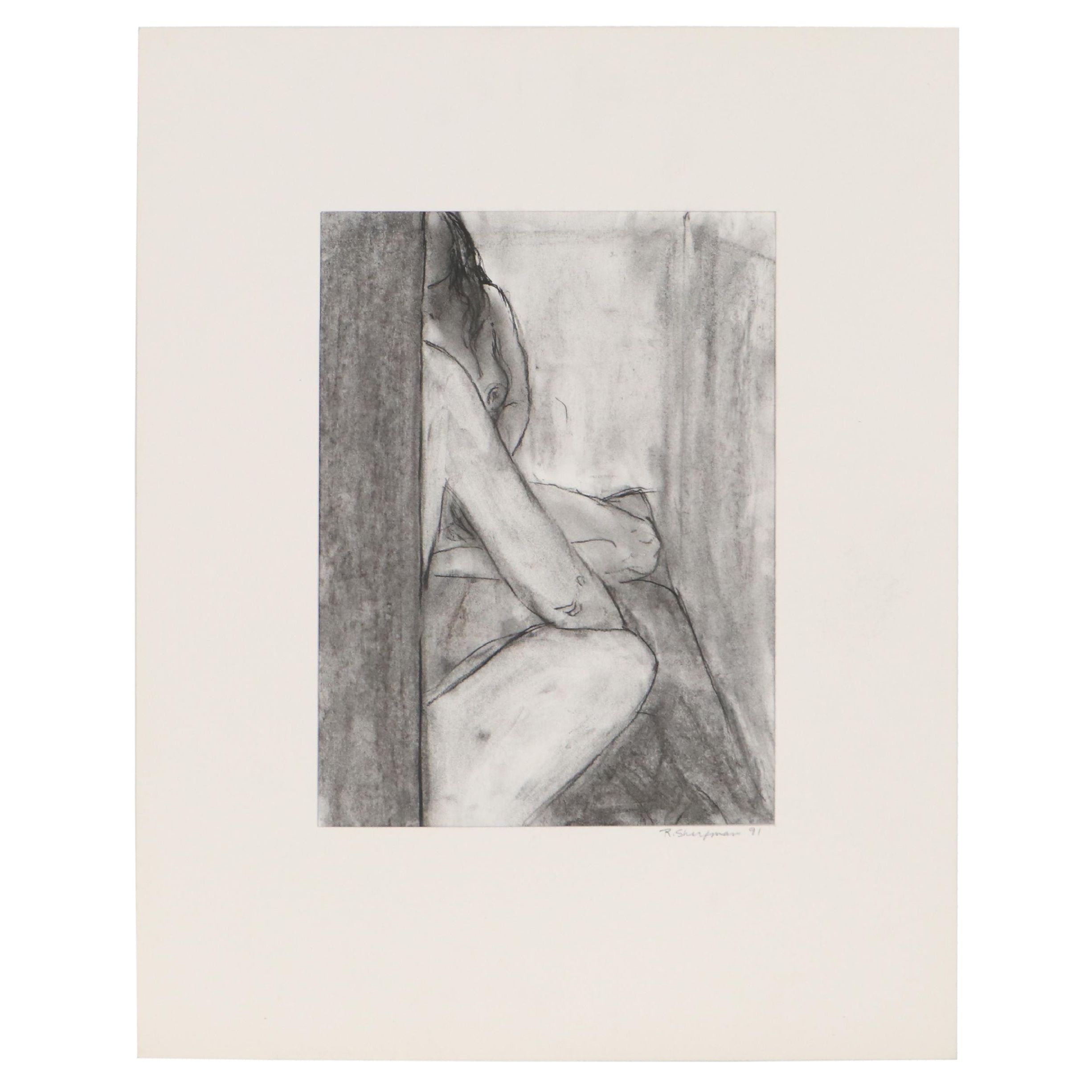 Rebecca Sharfman Charcoal Drawing of Figural Nudes