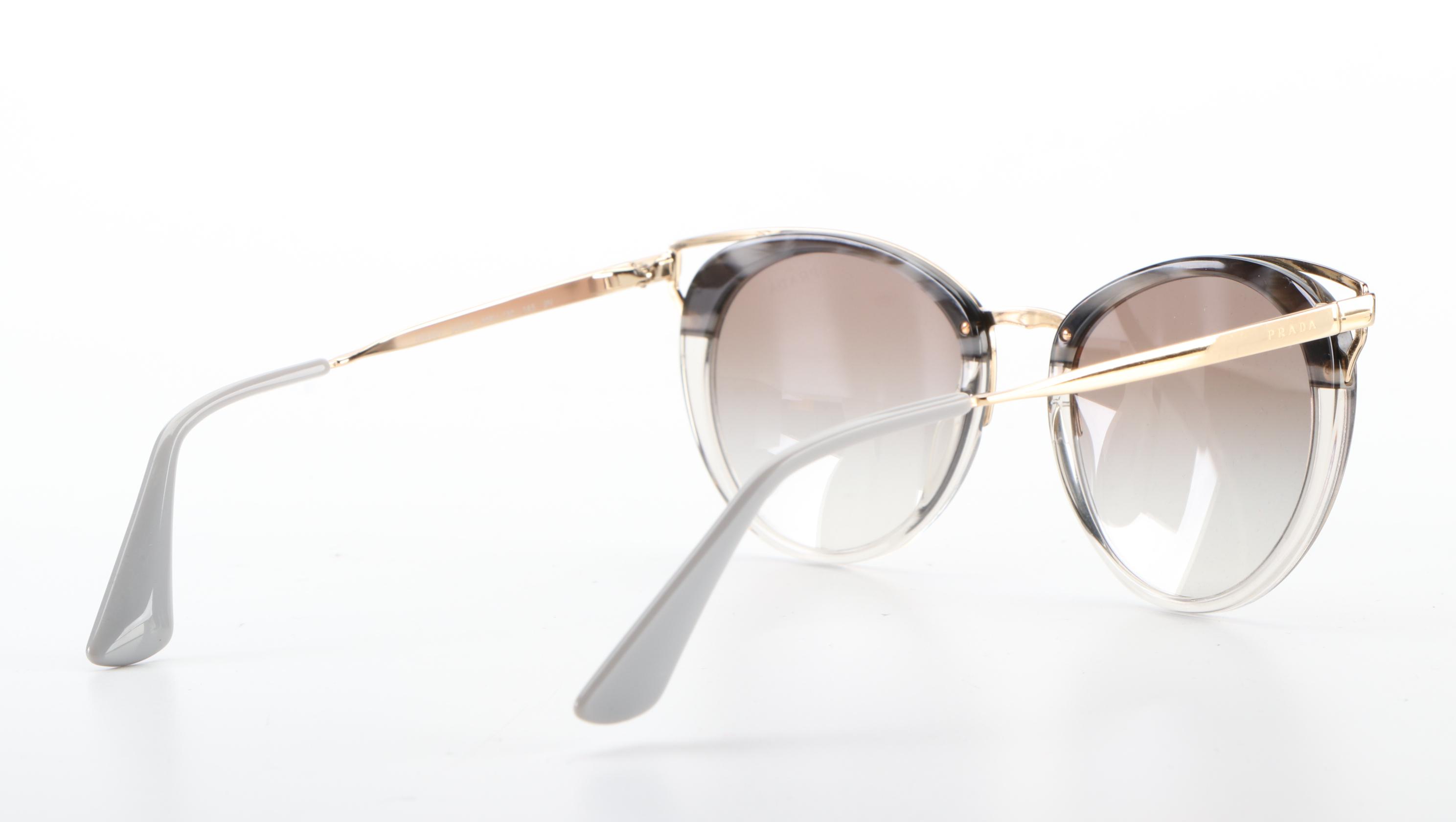 Prada SPR66T Modified Cat Eye Sunglasses with Case and Box