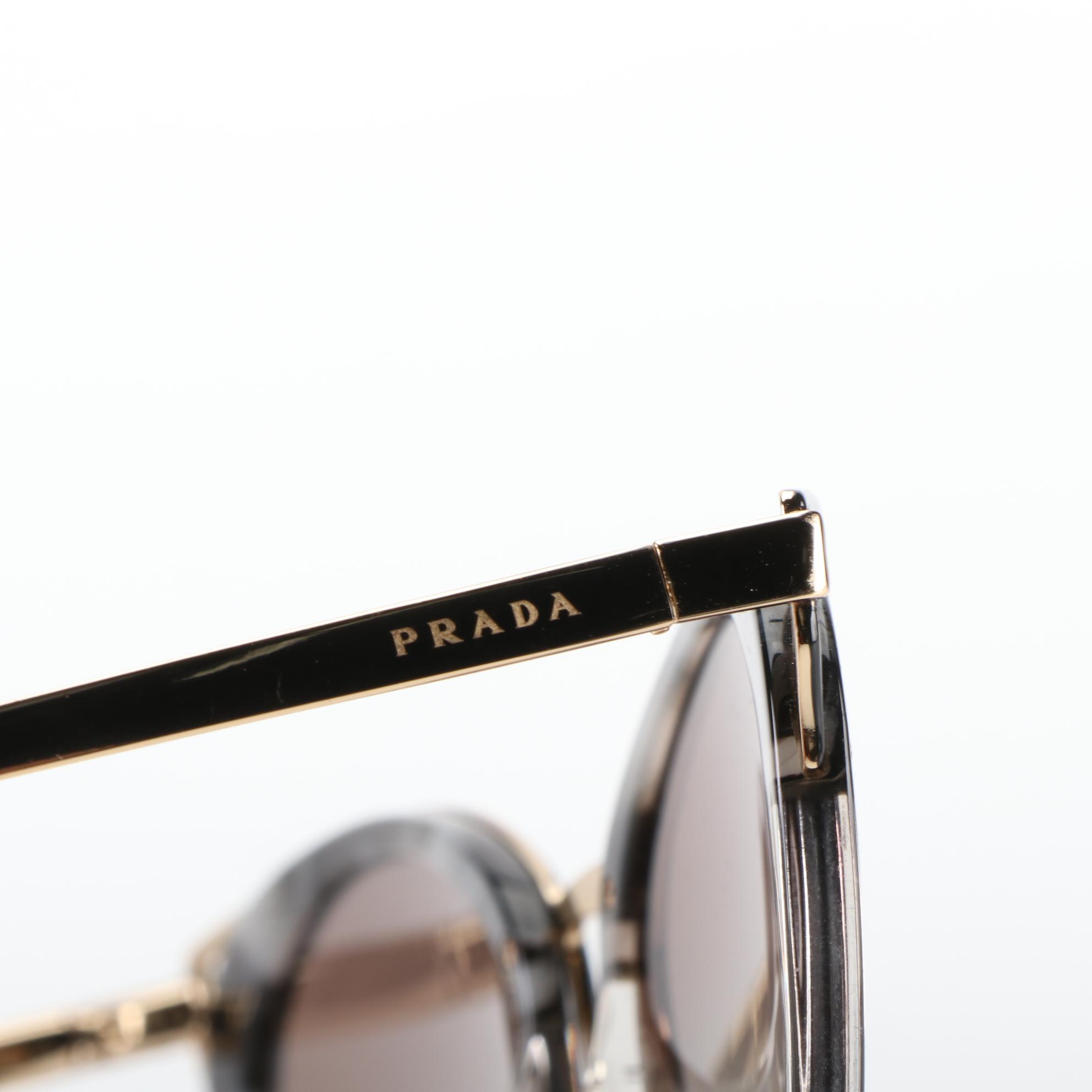 Prada SPR66T Modified Cat Eye Sunglasses with Case and Box