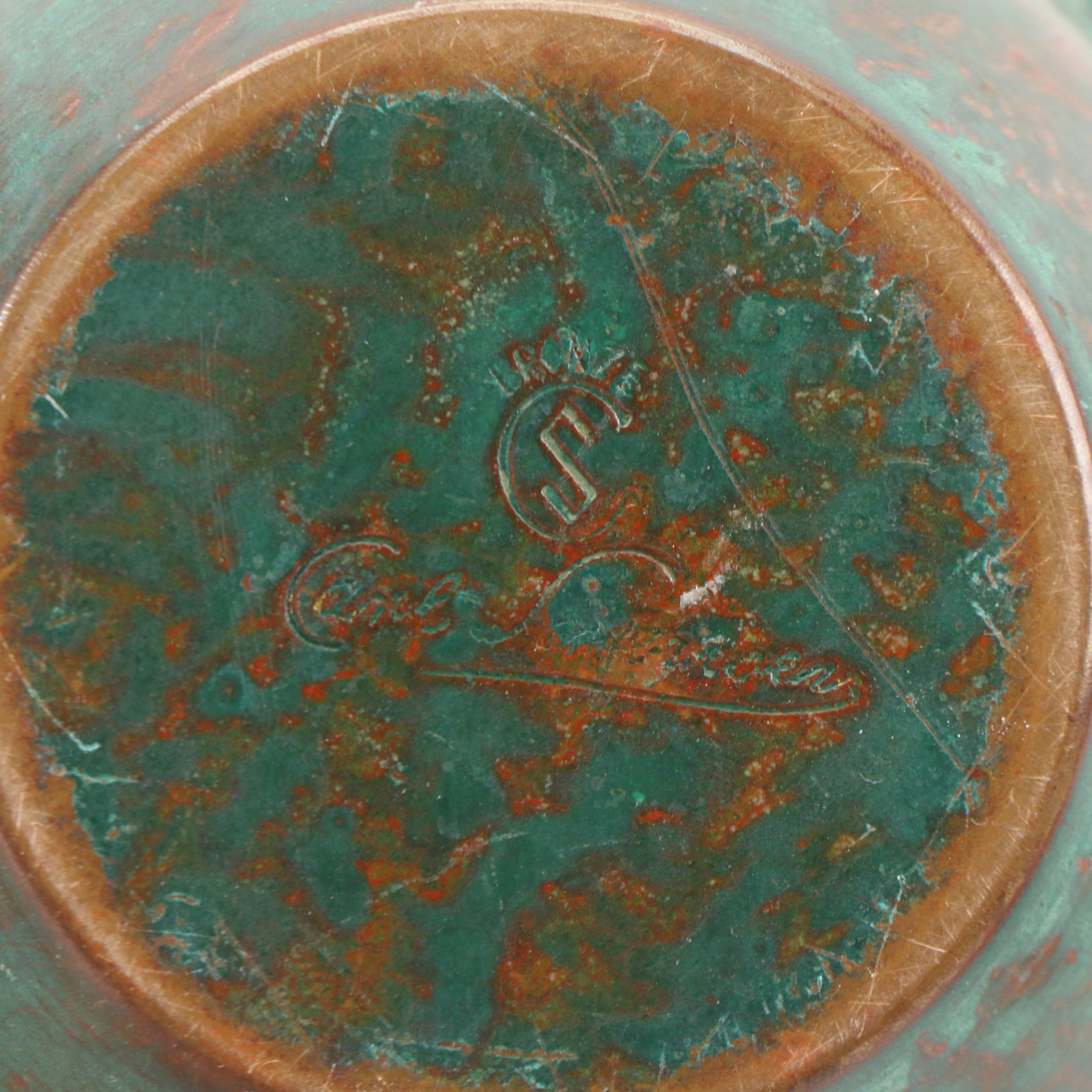 Carl Sorenson Art Deco Style Bronze Bowl and Jennings Brothers Brass Box