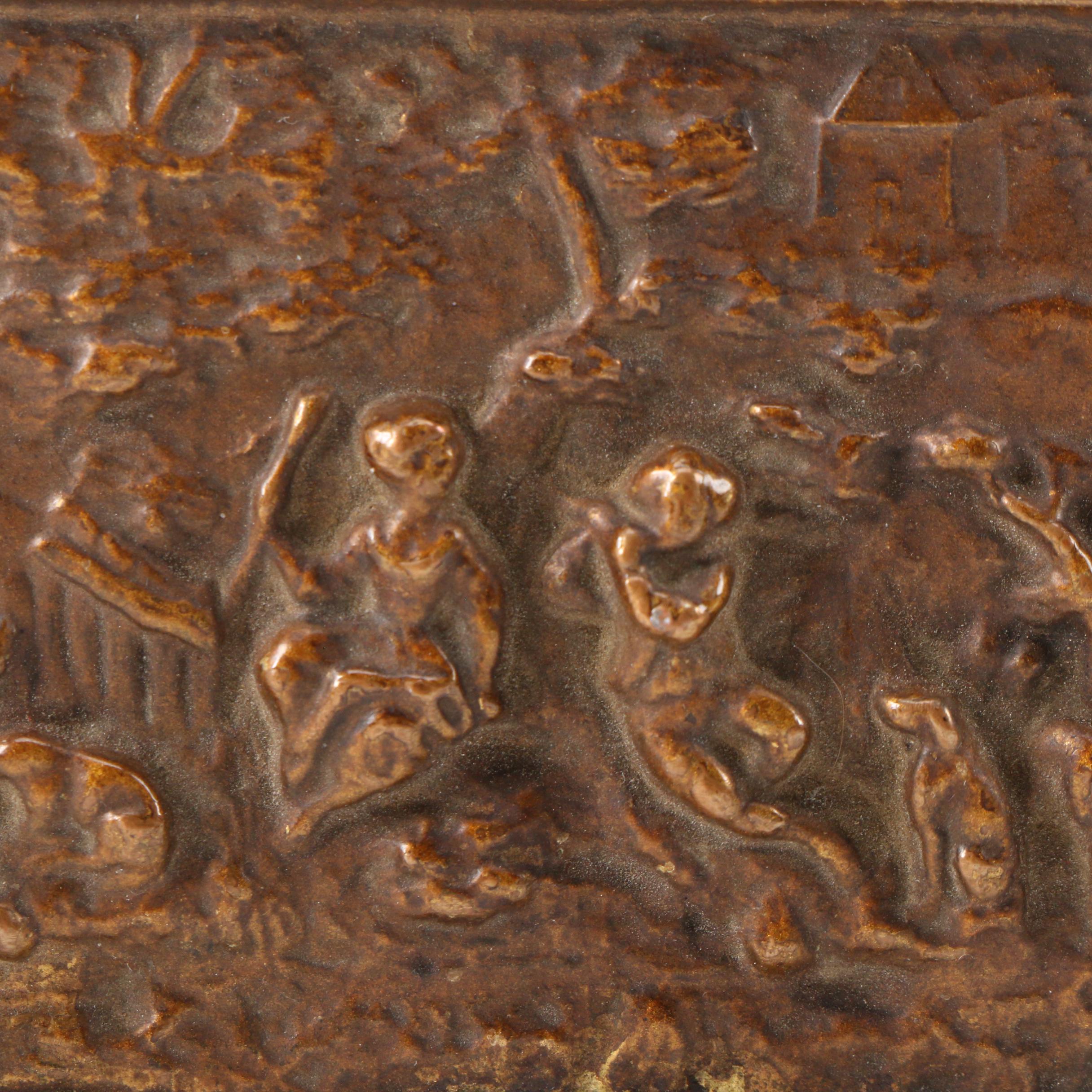 Carl Sorenson Art Deco Style Bronze Bowl and Jennings Brothers Brass Box