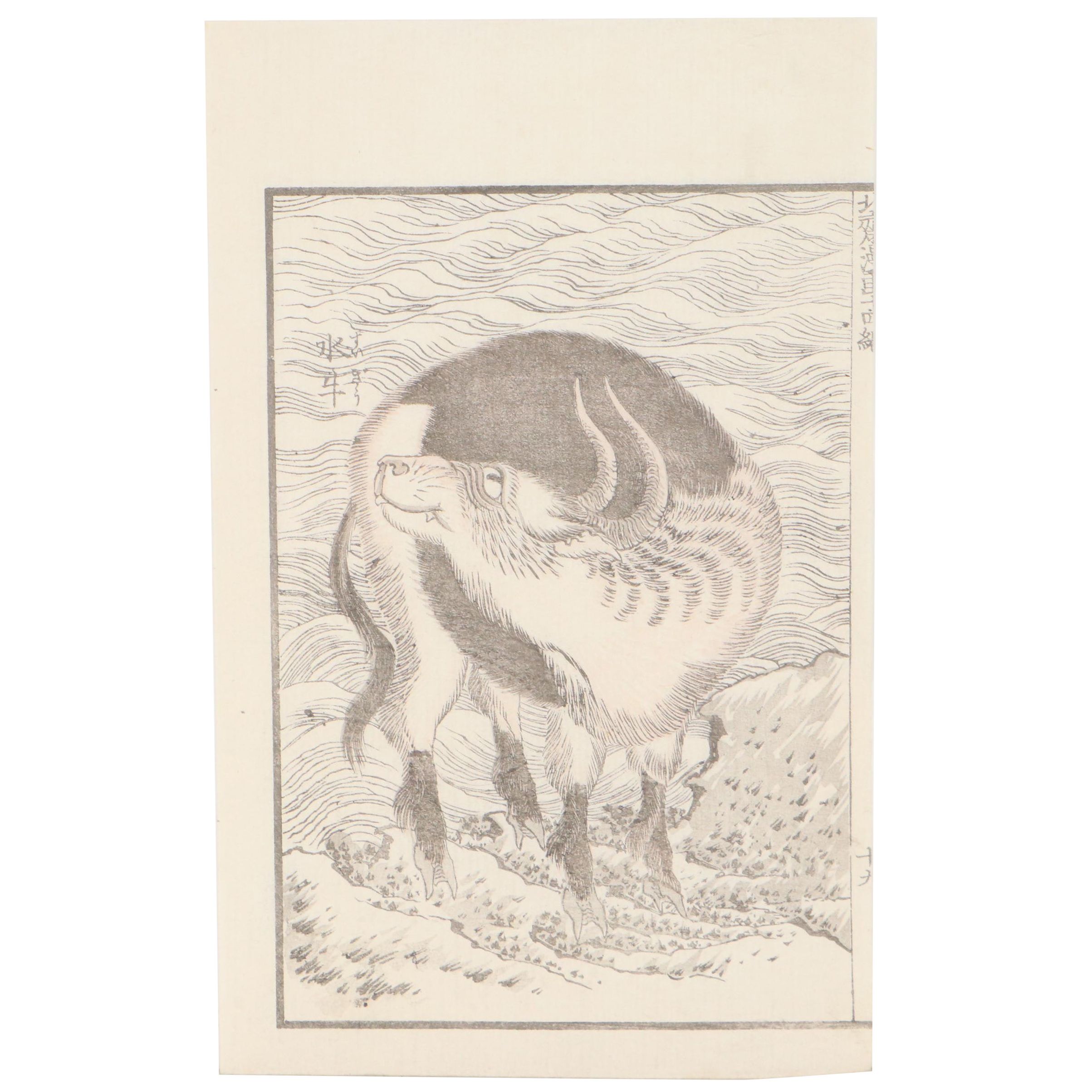 Katsushika Hokusai Woodblock from "Denshin Kaishu Hokusai Manga"