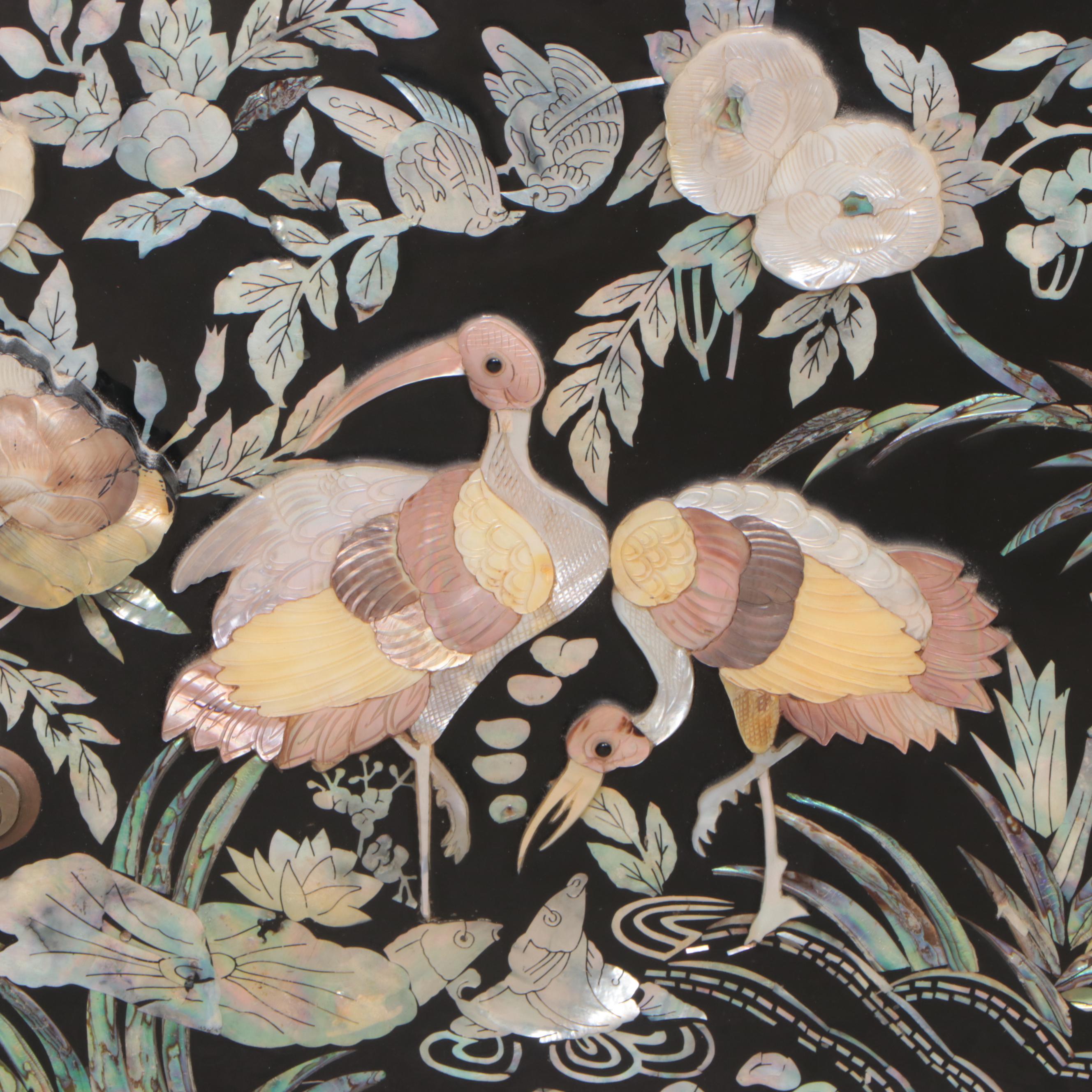 Chinese Lacquered Cabinet with Abalone Inlay