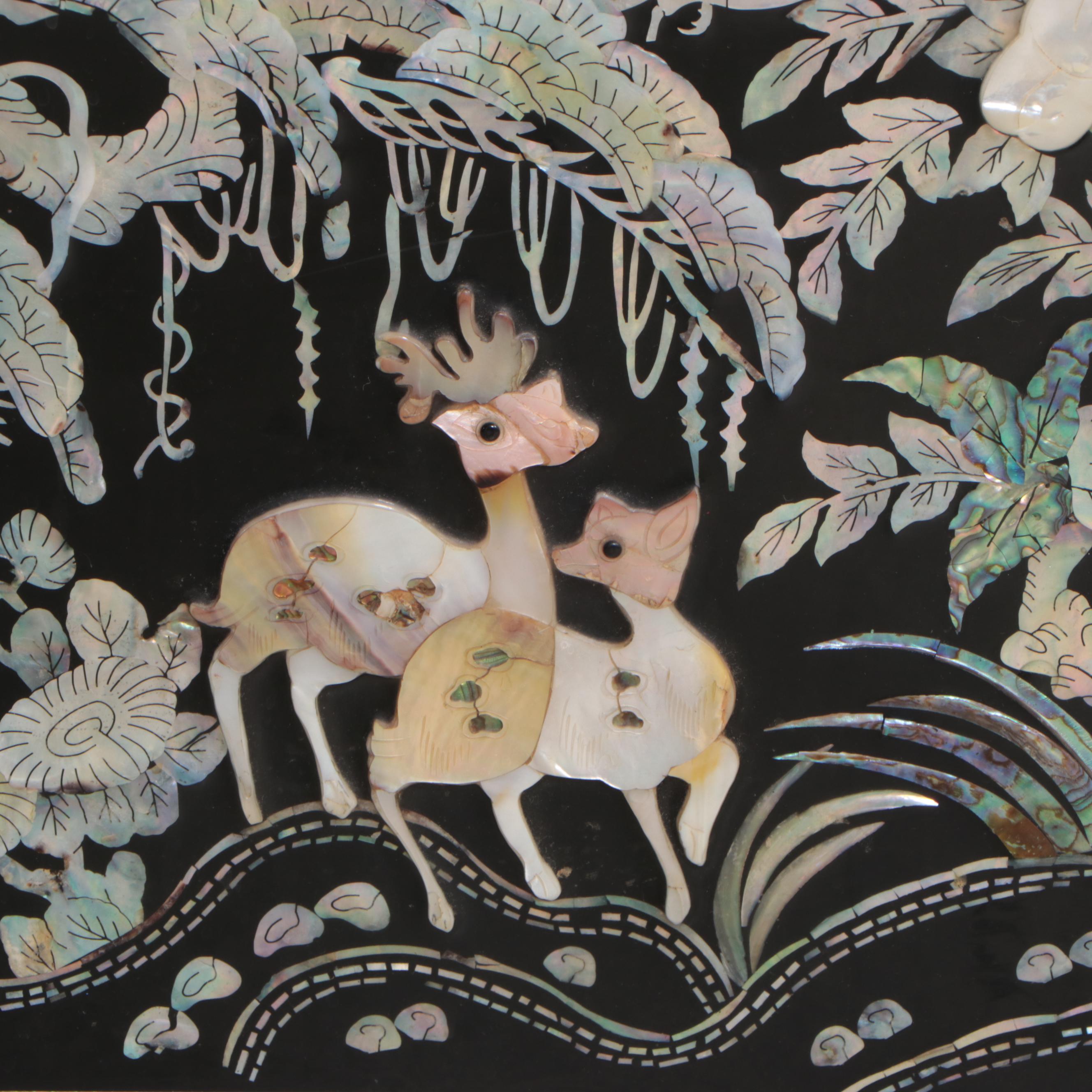 Chinese Lacquered Cabinet with Abalone Inlay