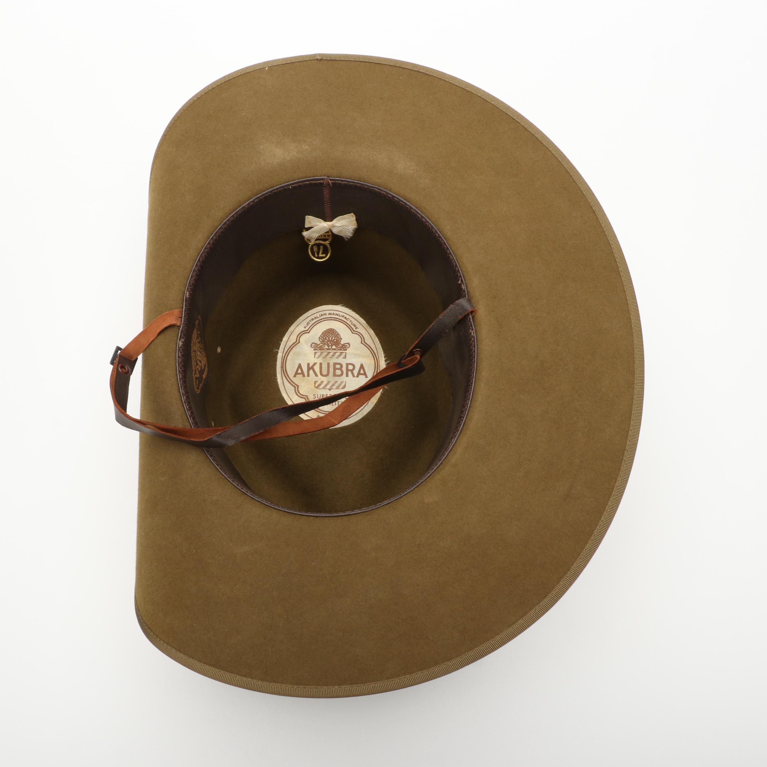 Akubra Fur Felt Military Slouch Hat with U.S. Army CBI and USACE Hatpins