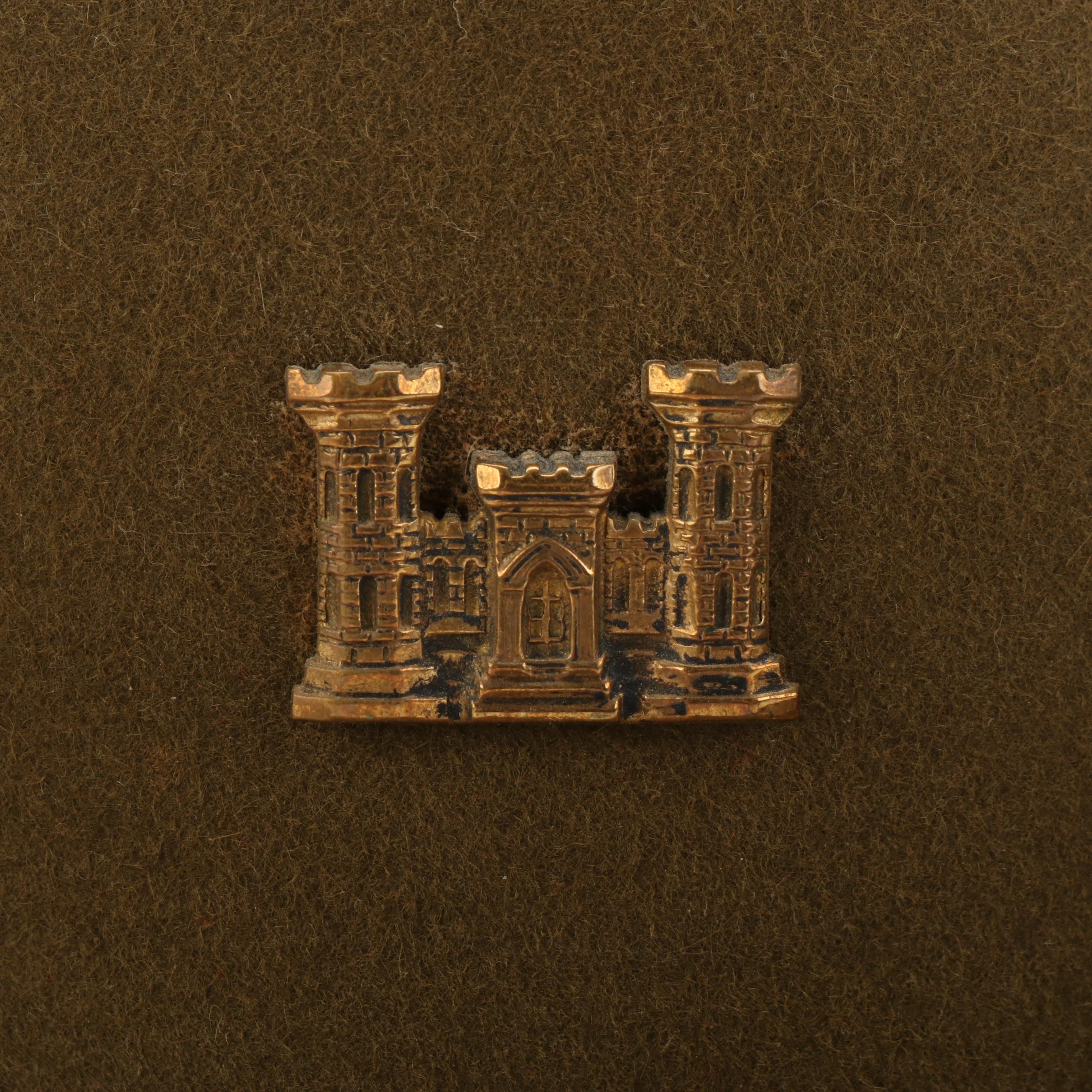 Akubra Fur Felt Military Slouch Hat with U.S. Army CBI and USACE Hatpins