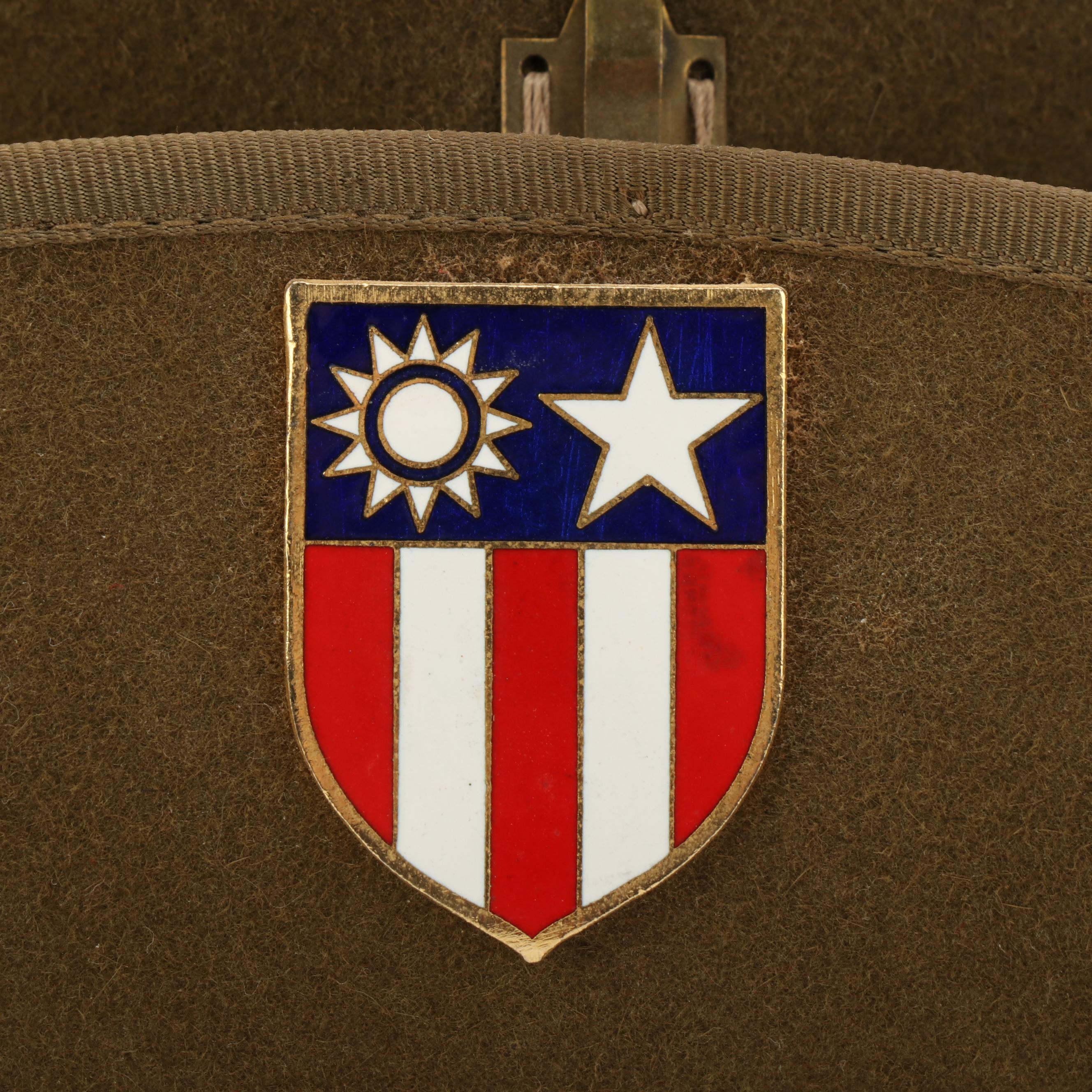 Akubra Fur Felt Military Slouch Hat with U.S. Army CBI and USACE Hatpins