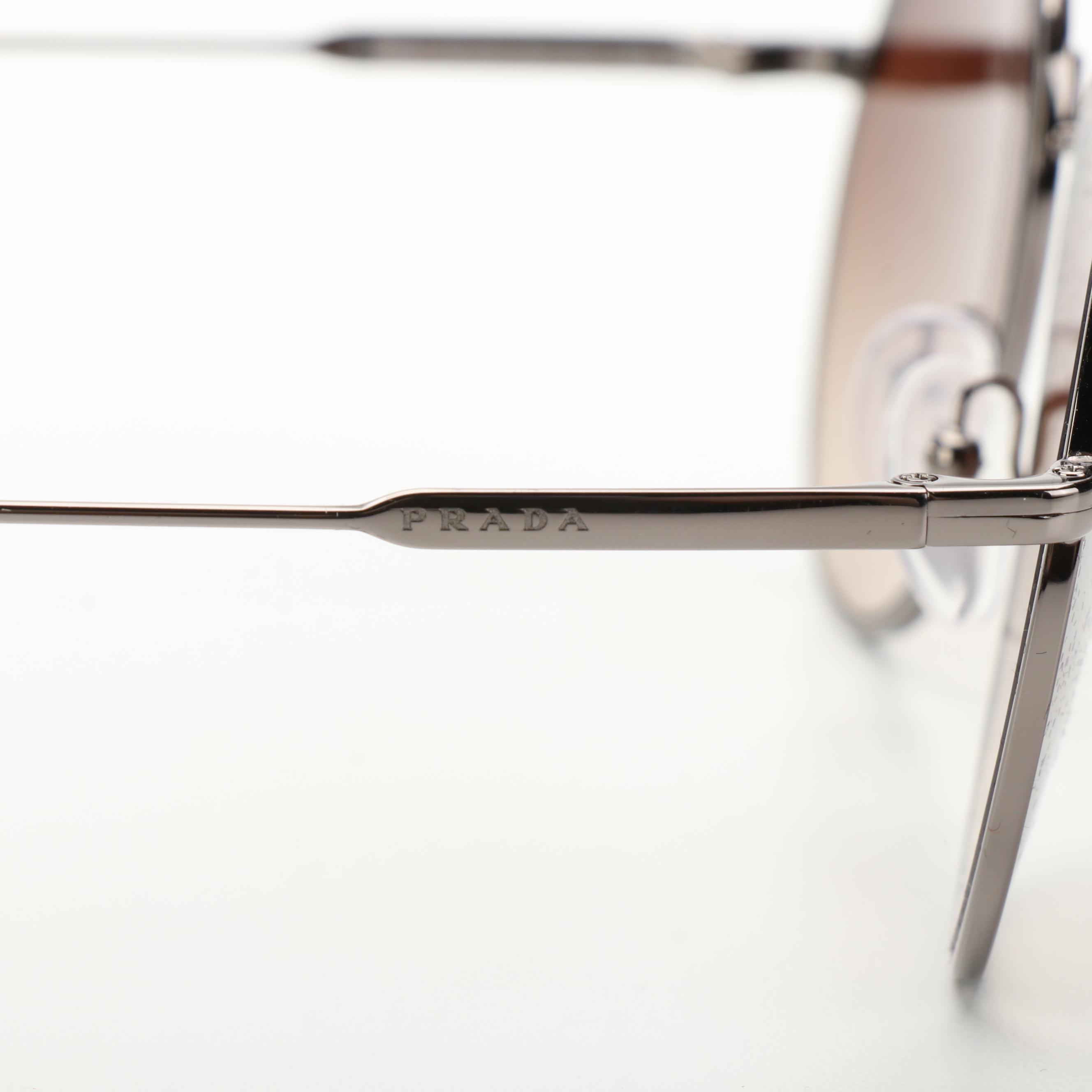 Prada SPR55U Metal Sunglasses with Case and Box