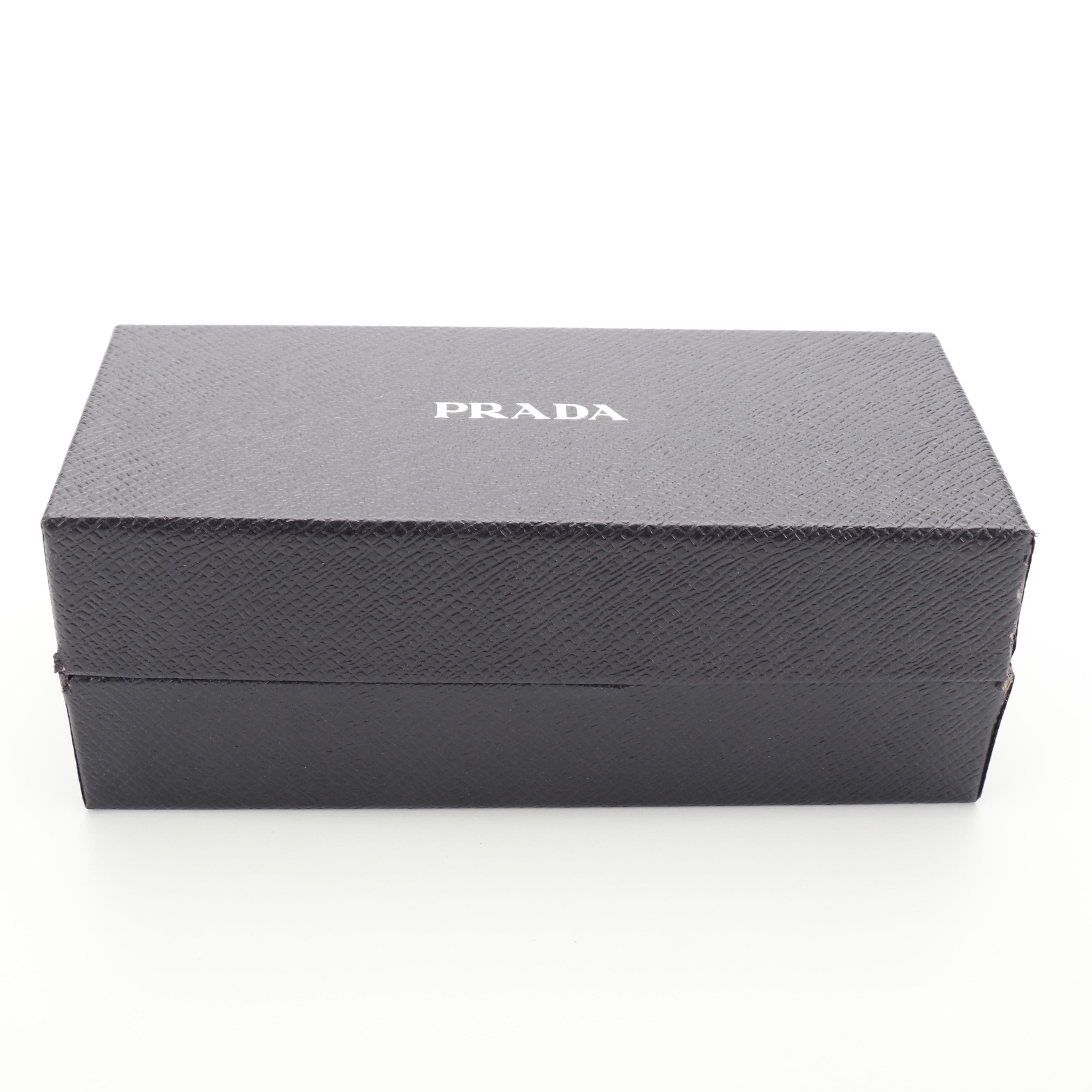 Prada SPR21U Silver Tone Cat Eye Sunglasses with Case and Box