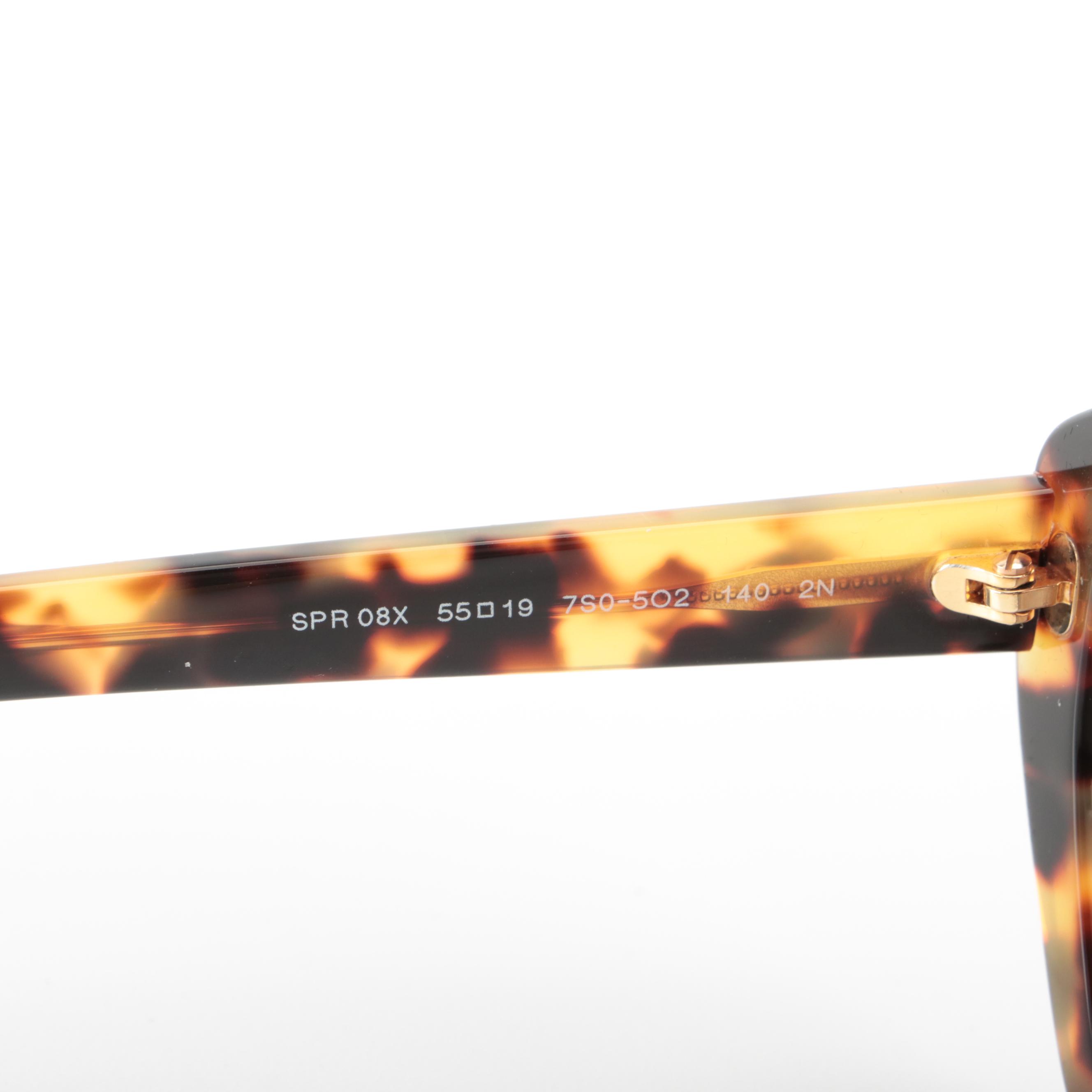 Prada SPR 08X Oversized Geometric Sunglasses with Case and Box