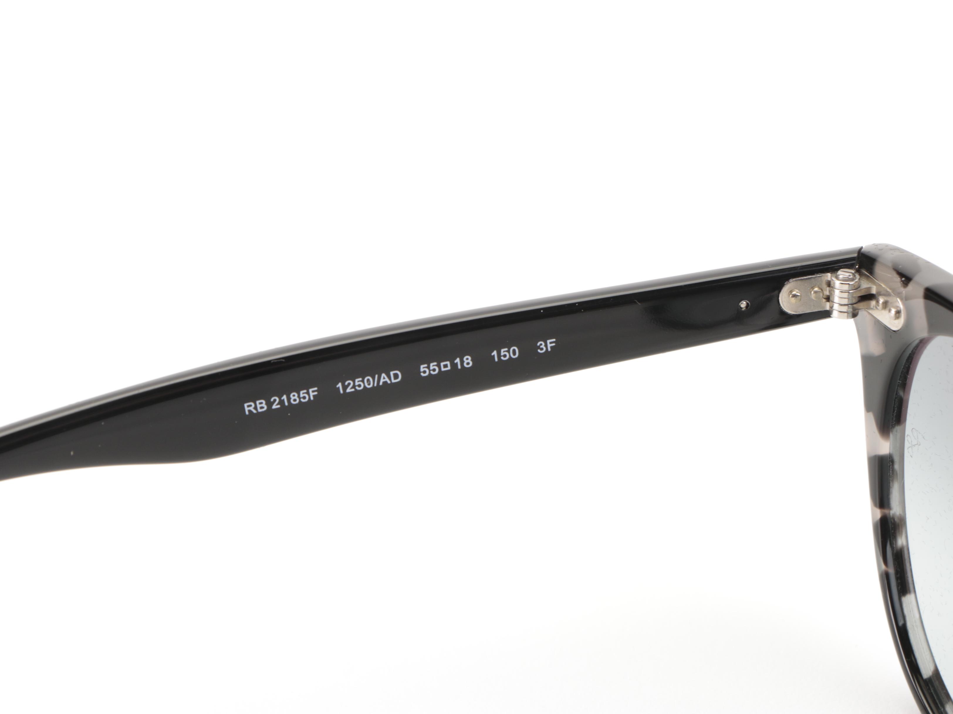 Ray-Ban RB2185F Wayfarer II Classic Sunglasses in Grey Havana with Case