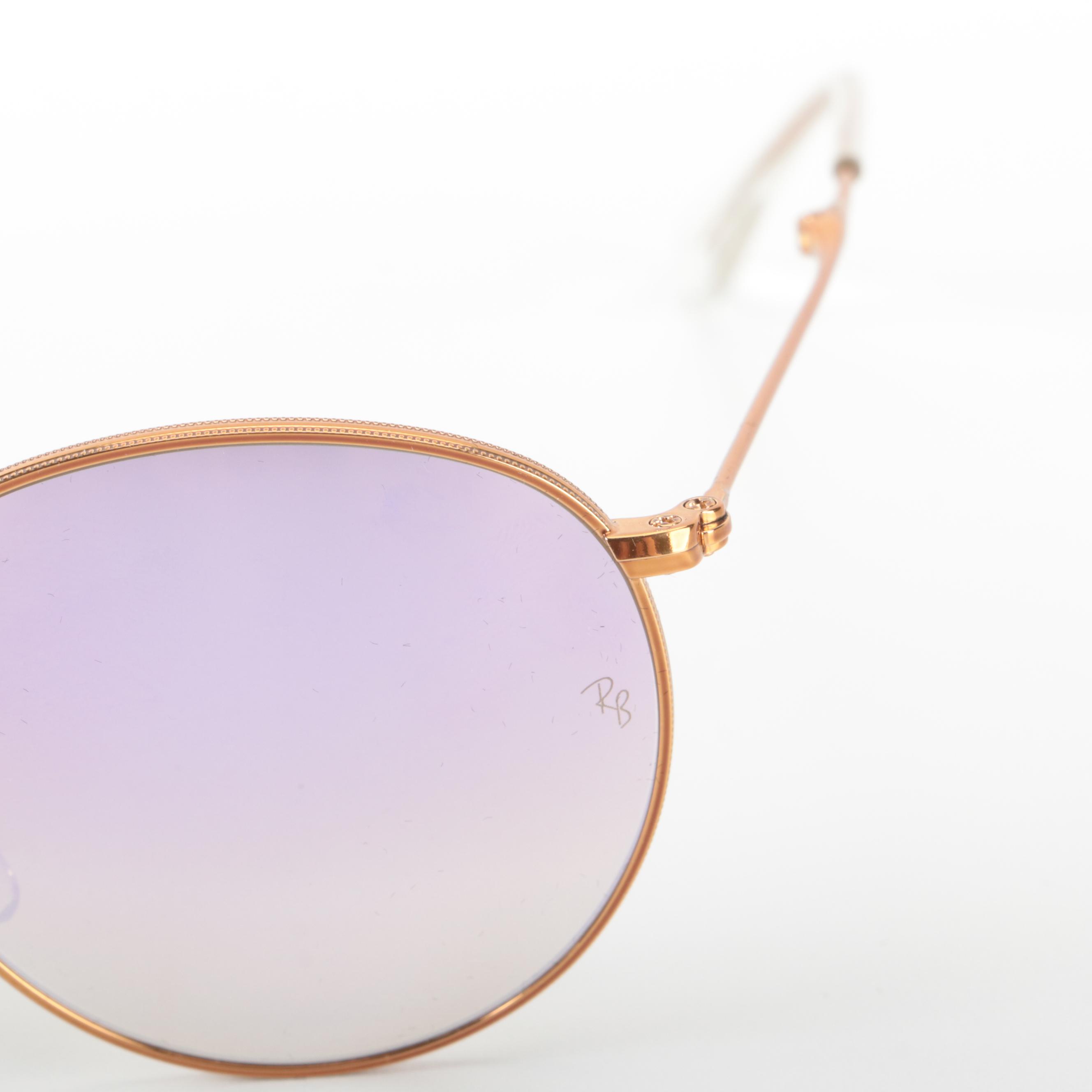 Ray-Ban RB3532 Round Flat  Folding Sunglasses with Case