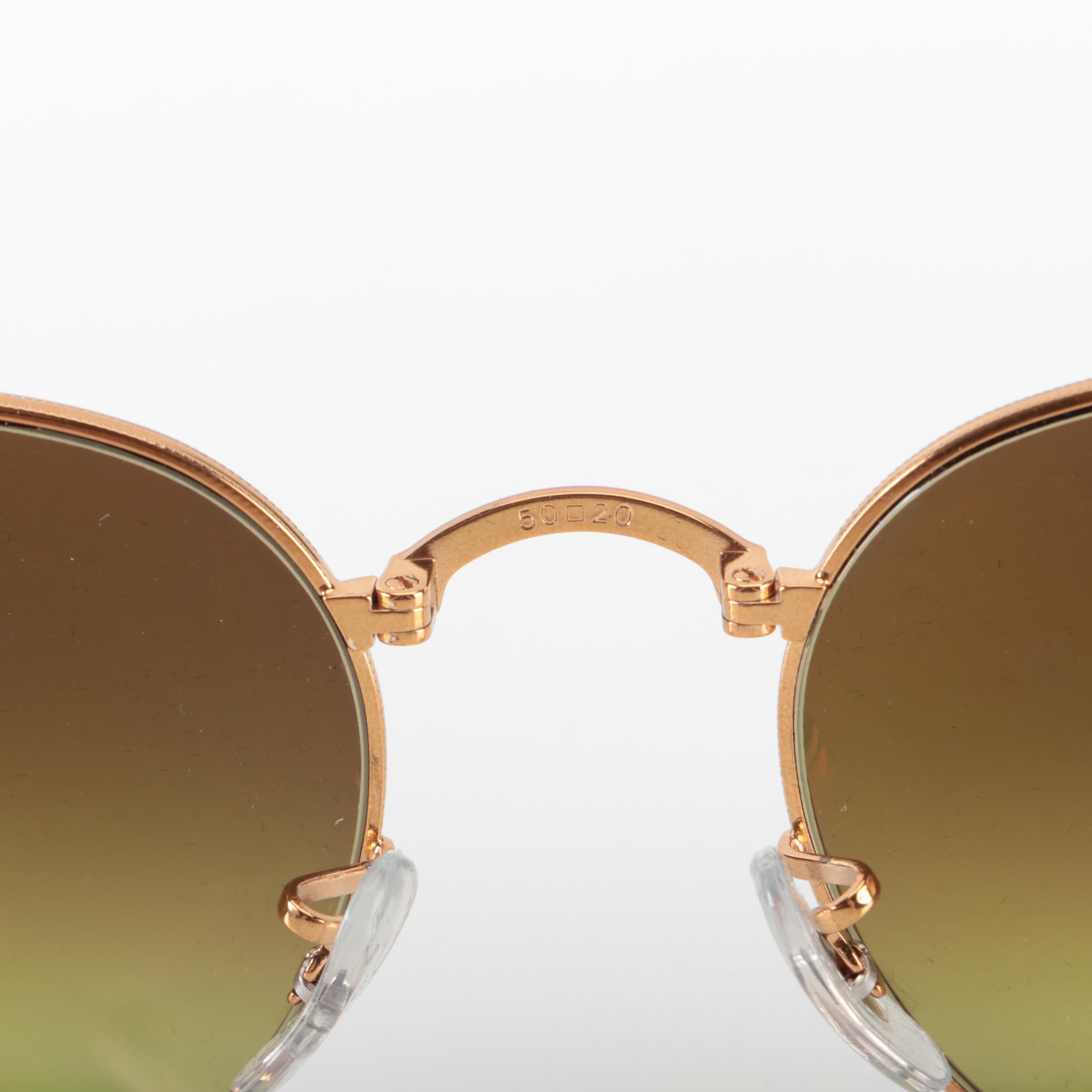 Ray-Ban RB3532 Round Flat  Folding Sunglasses with Case