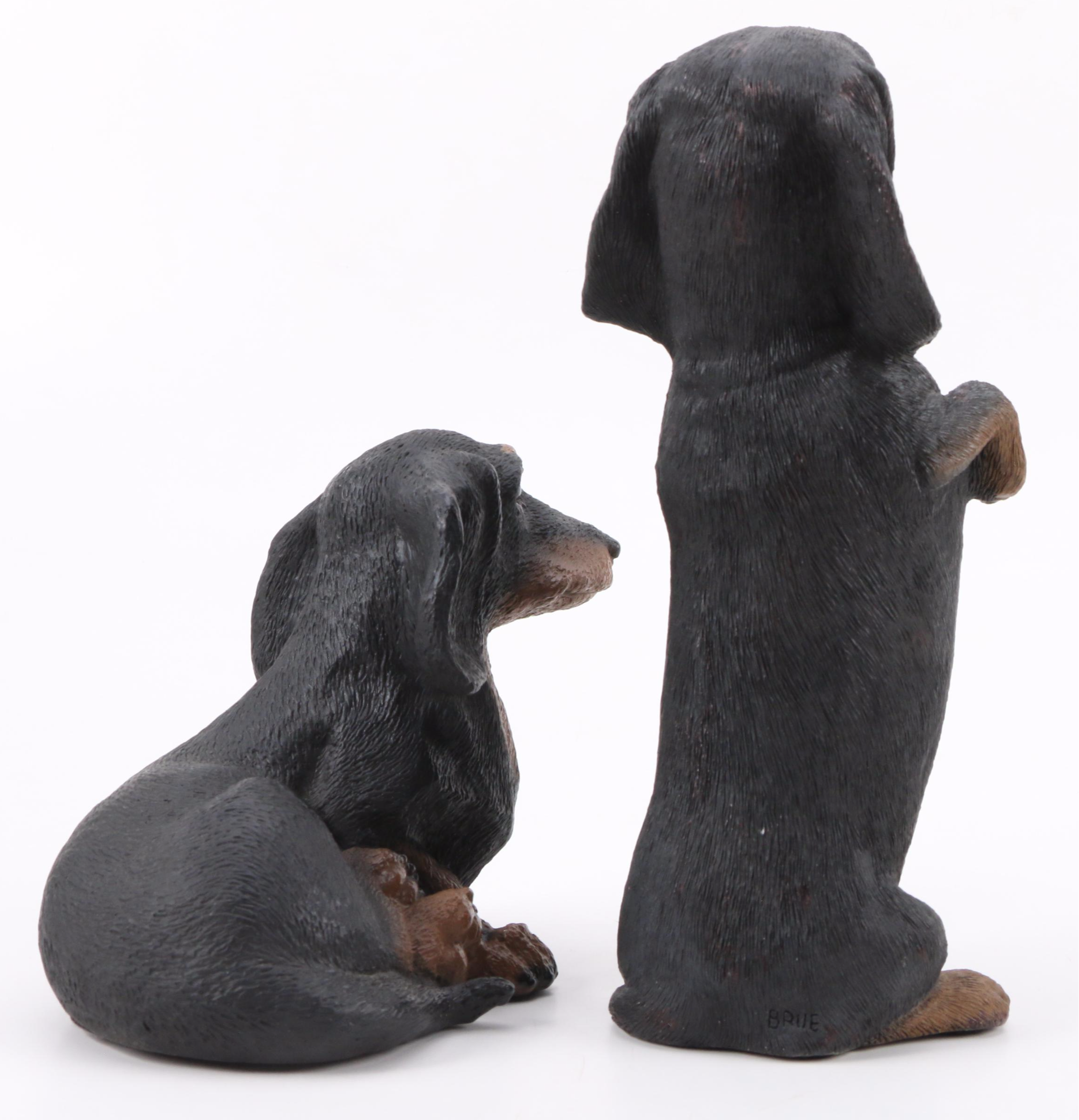 Sandicast and HomCo Cast Resin Dachshund Figurines, 1990s