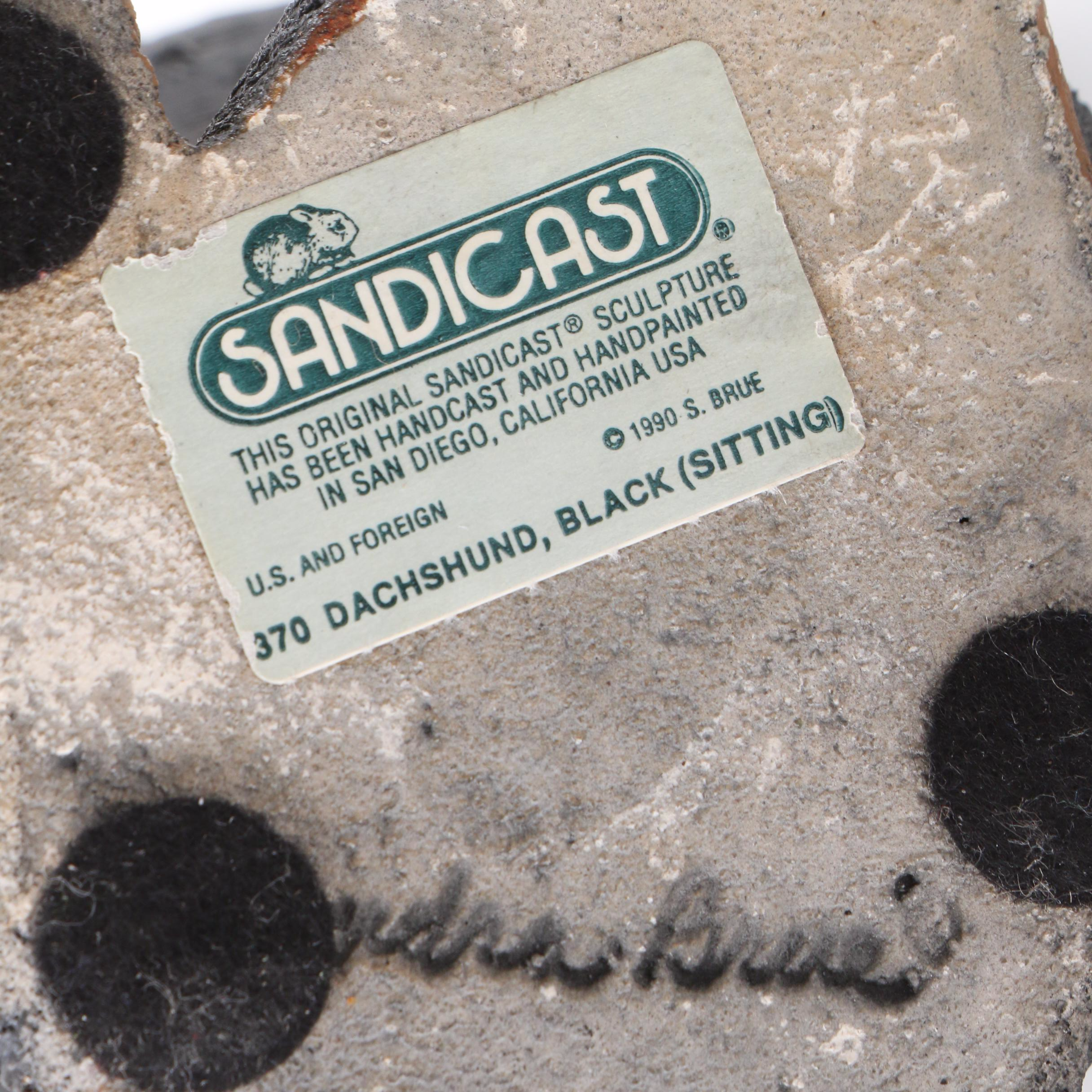 Sandicast and HomCo Cast Resin Dachshund Figurines, 1990s