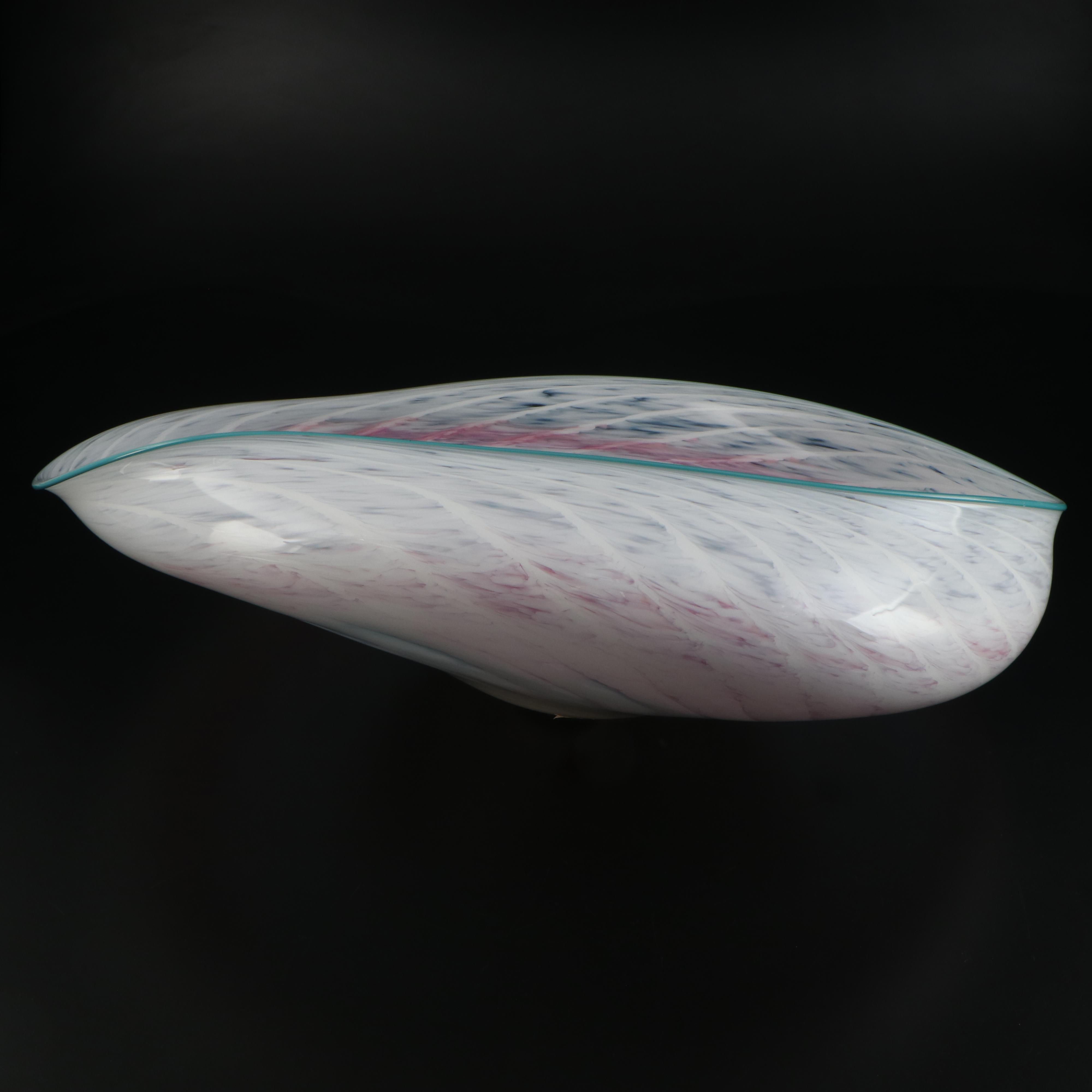 Cliff Goodman Polychrome Abstract Freeform Studio Art Glass Centerpiece Bowl