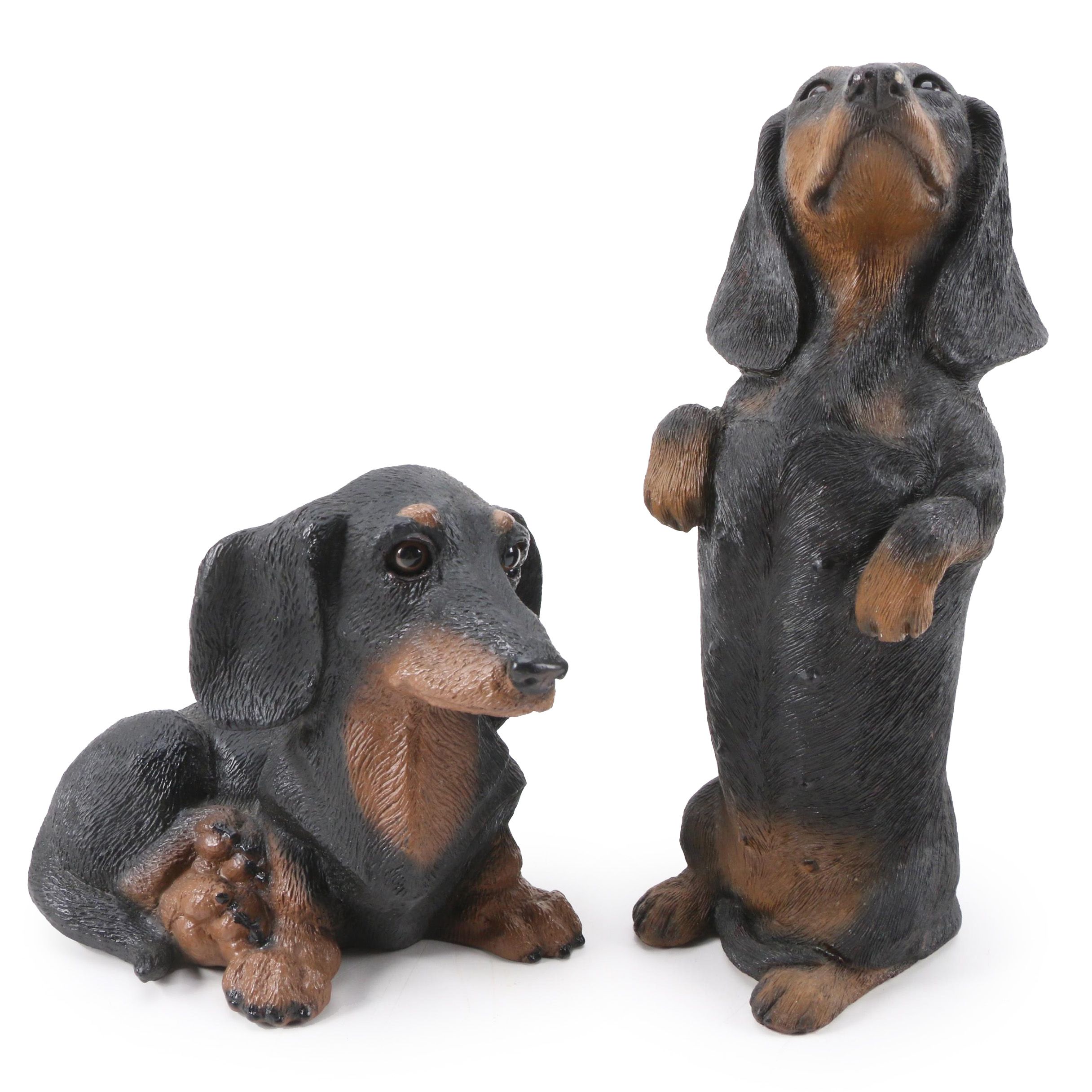 Sandicast and HomCo Cast Resin Dachshund Figurines, 1990s