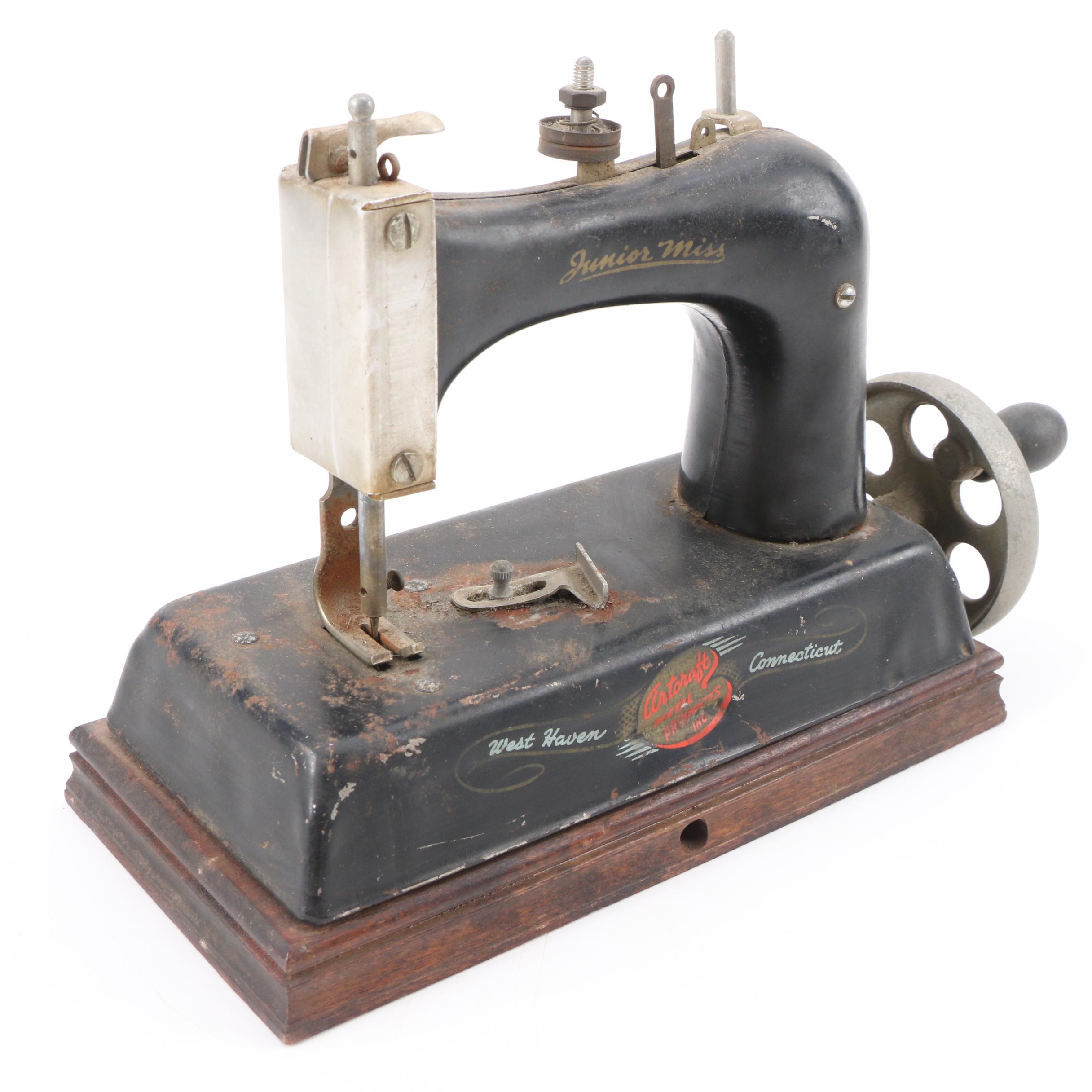 Artcraft Metal Products "Junior Miss" Toy Sewing Machine, Mid-20th Century