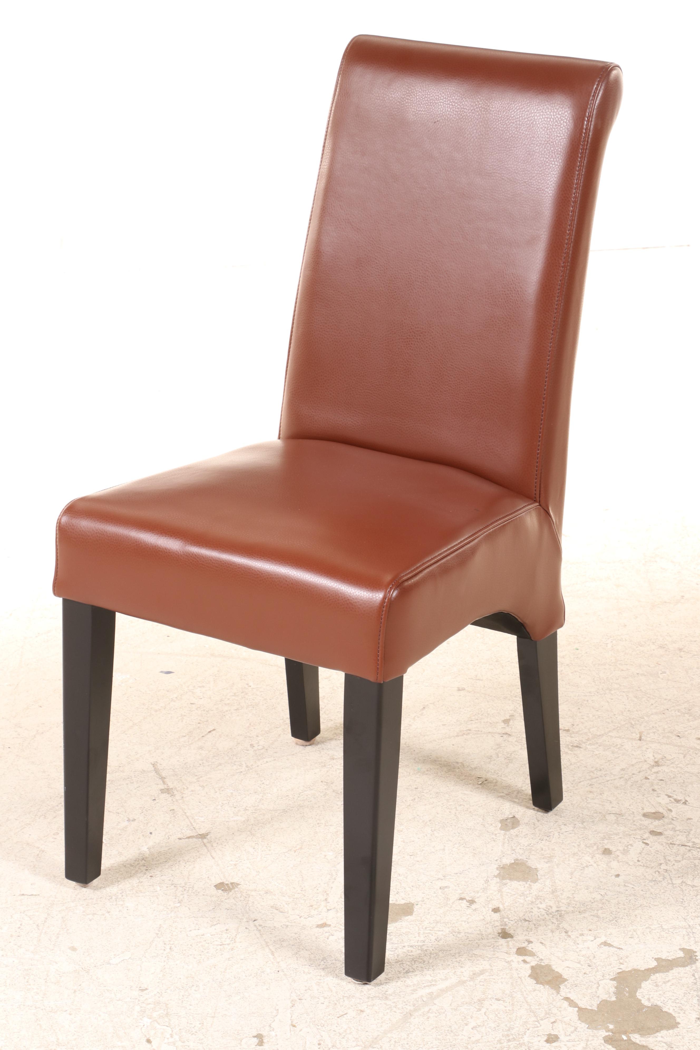 Four Grandin Road "Valencia" Dining Chairs in Faux Leather