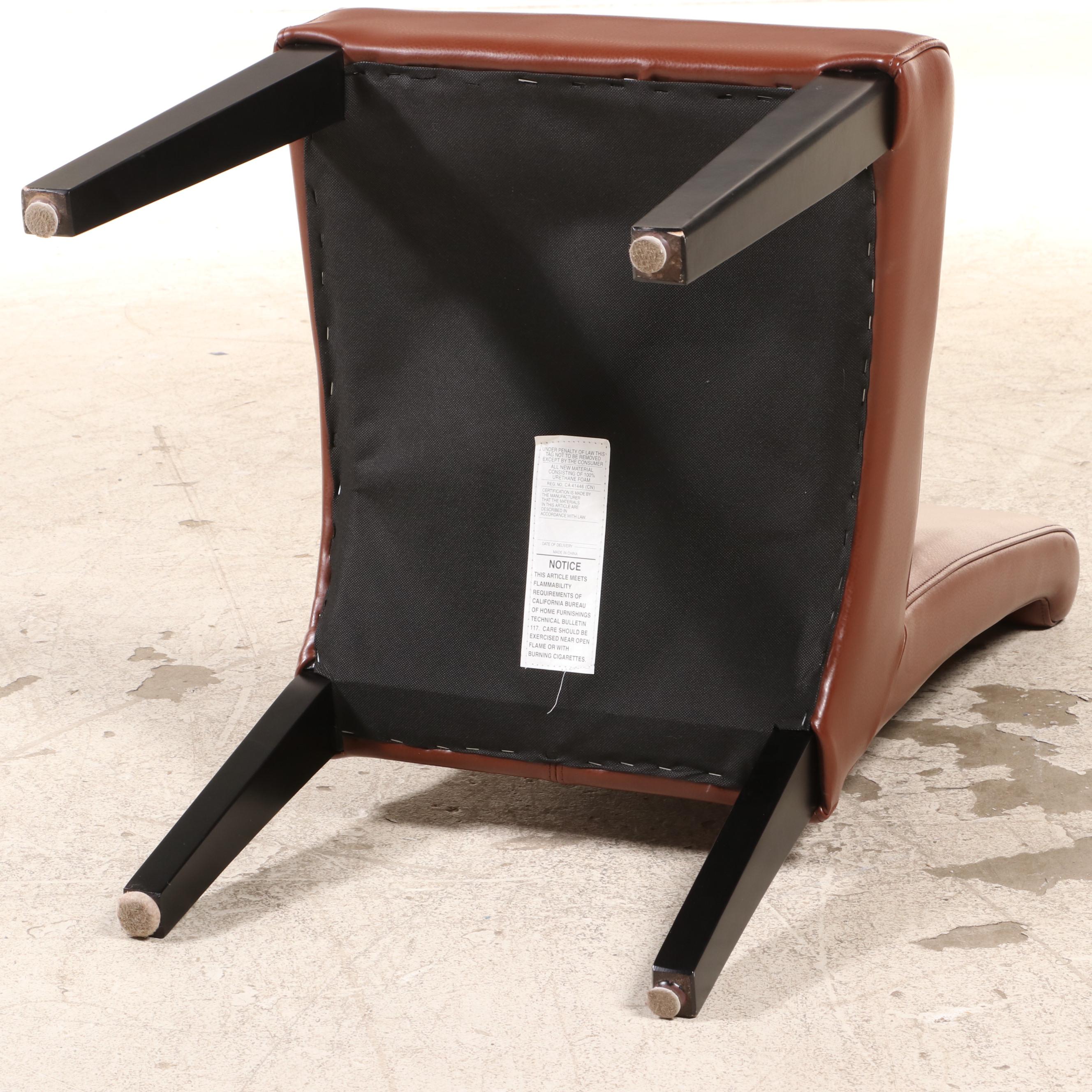 Four Grandin Road "Valencia" Dining Chairs in Faux Leather