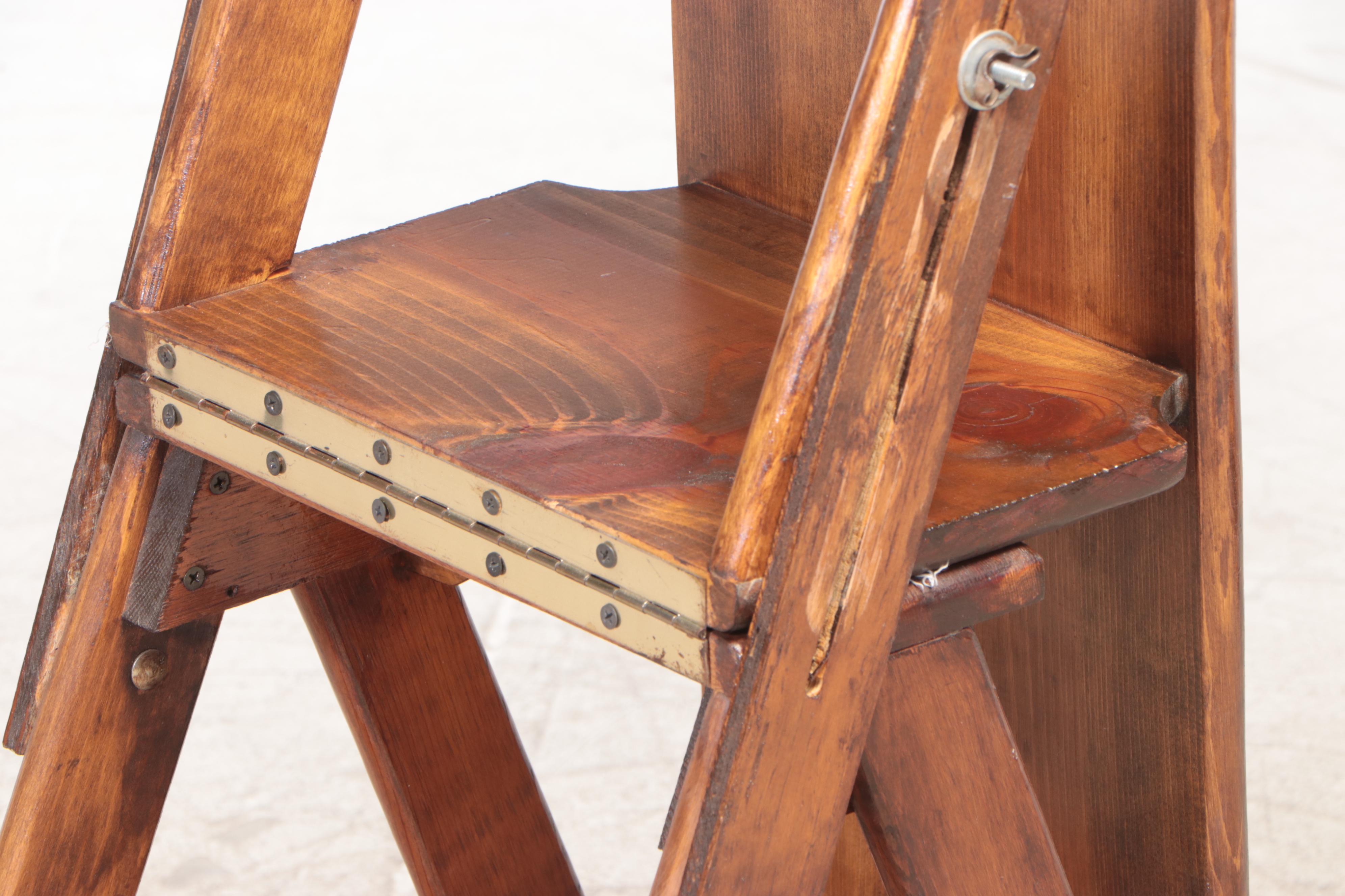 Pine Metamorphic Ironing Board/Step Ladder, 20th Century