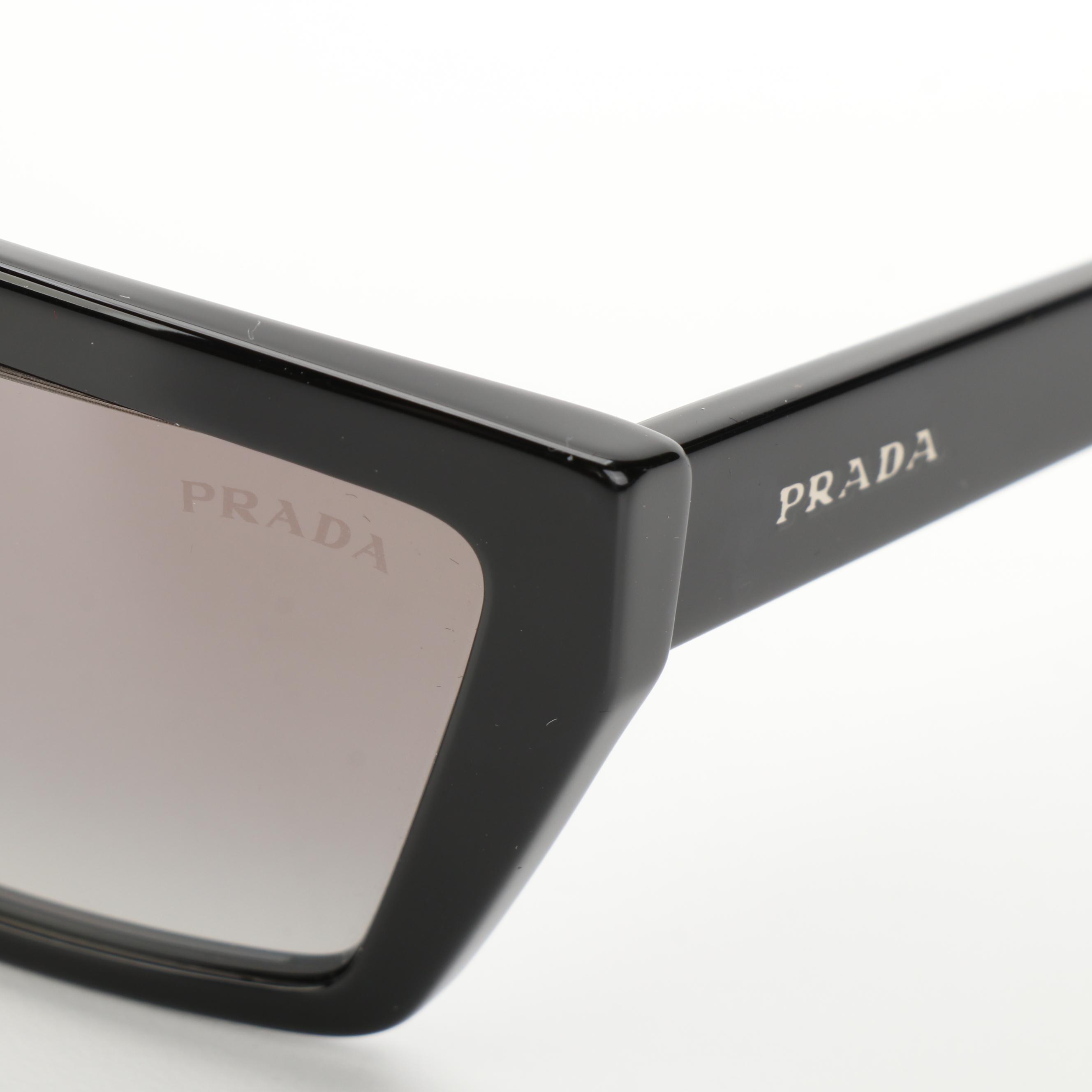 Prada SPR04V Rectangular Sunglasses with Case and Box