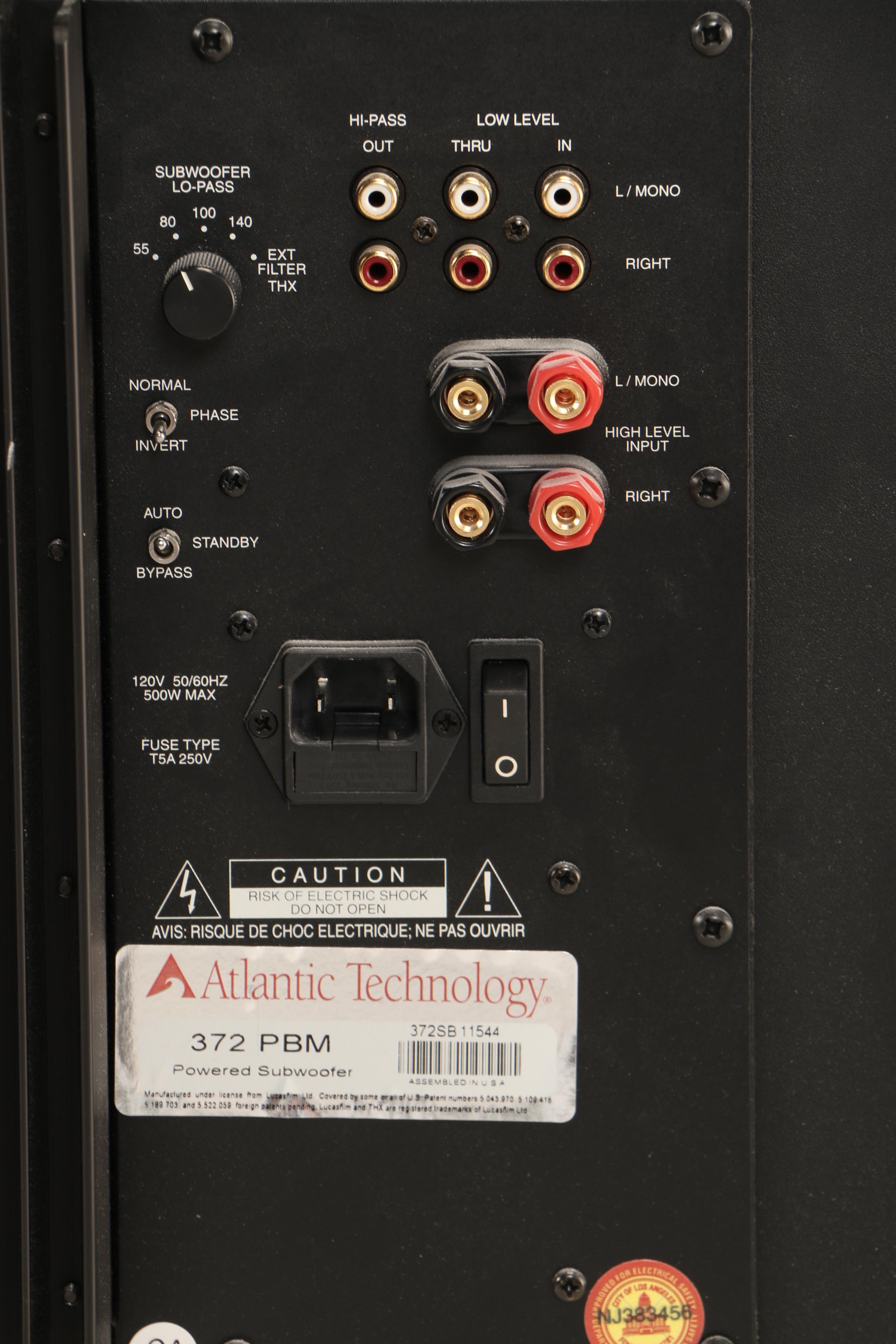 Atlantic Technology 372 PBM Powered Subwoofer and Jamo Center Speaker