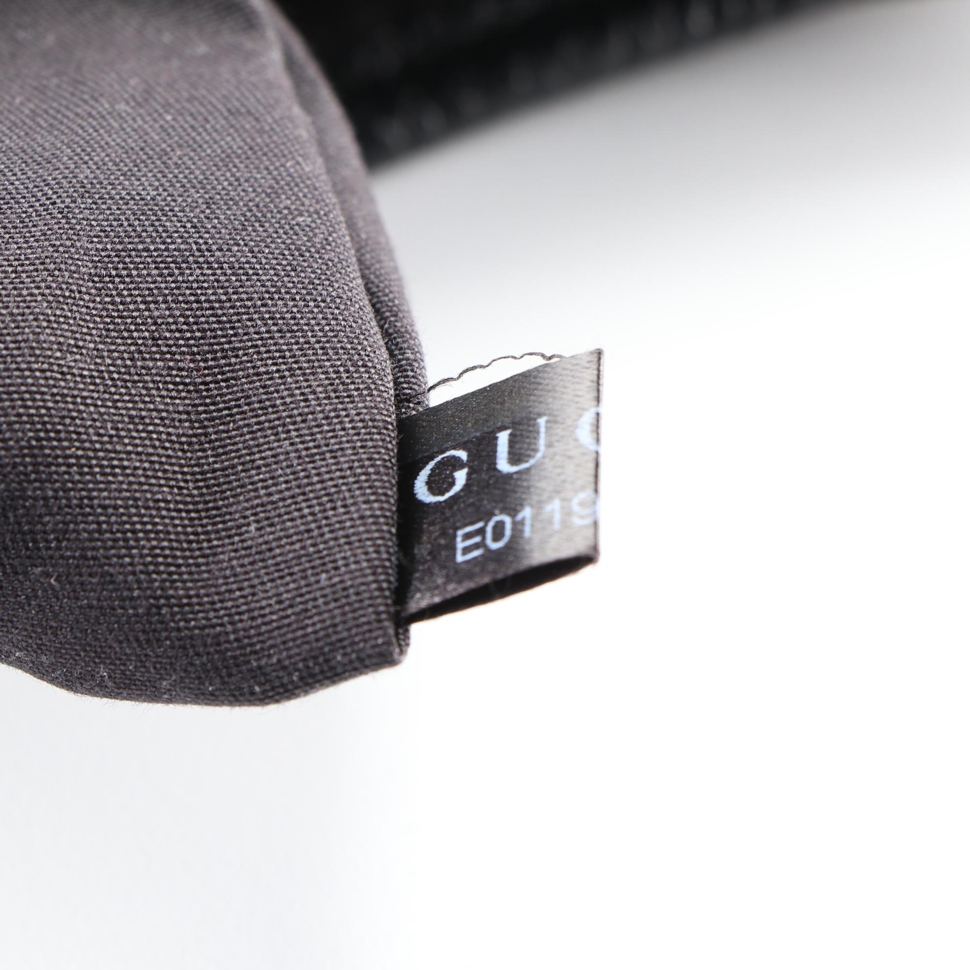 Gucci Abbey D-Ring Bag in Black GG Denim and Leather