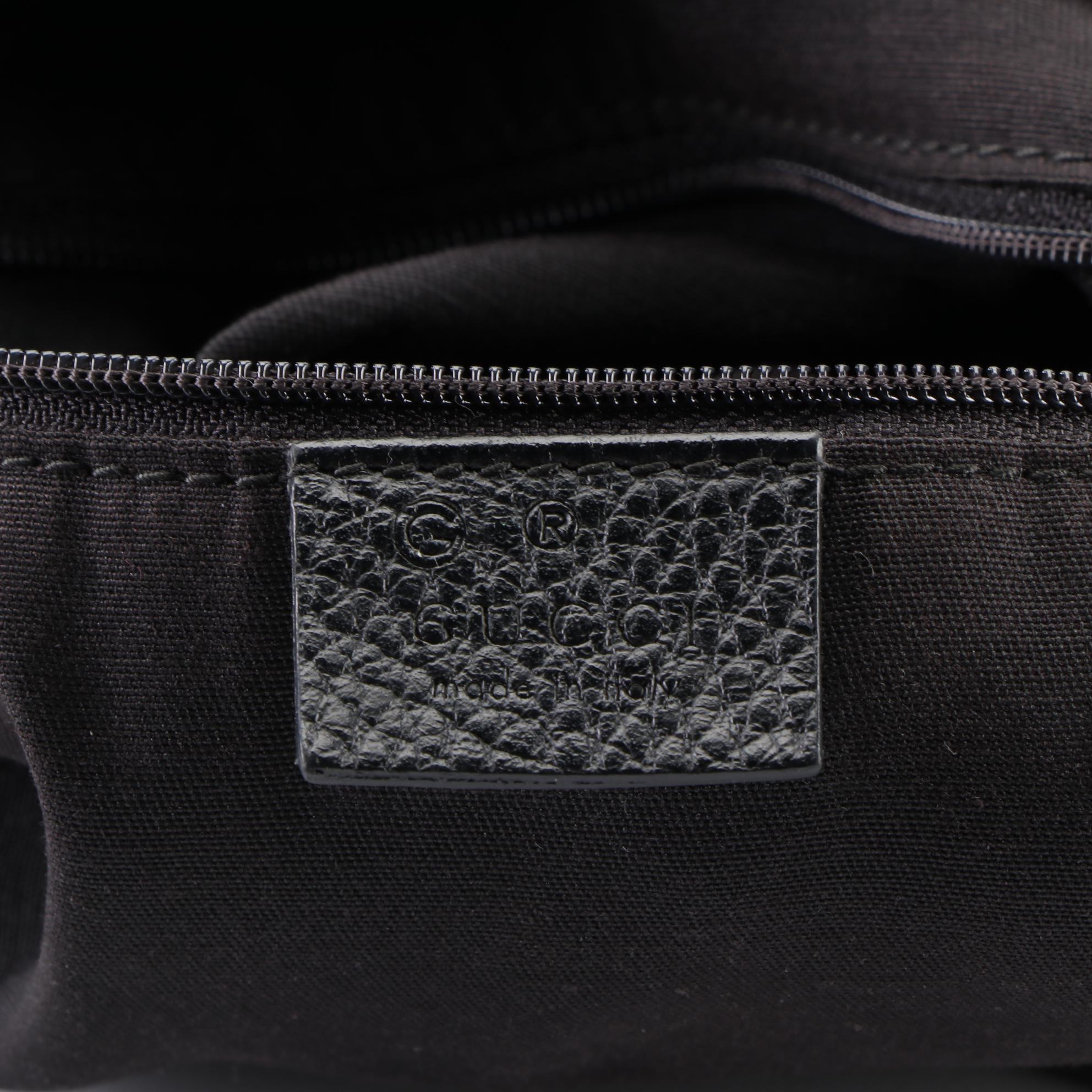 Gucci Abbey D-Ring Bag in Black GG Denim and Leather