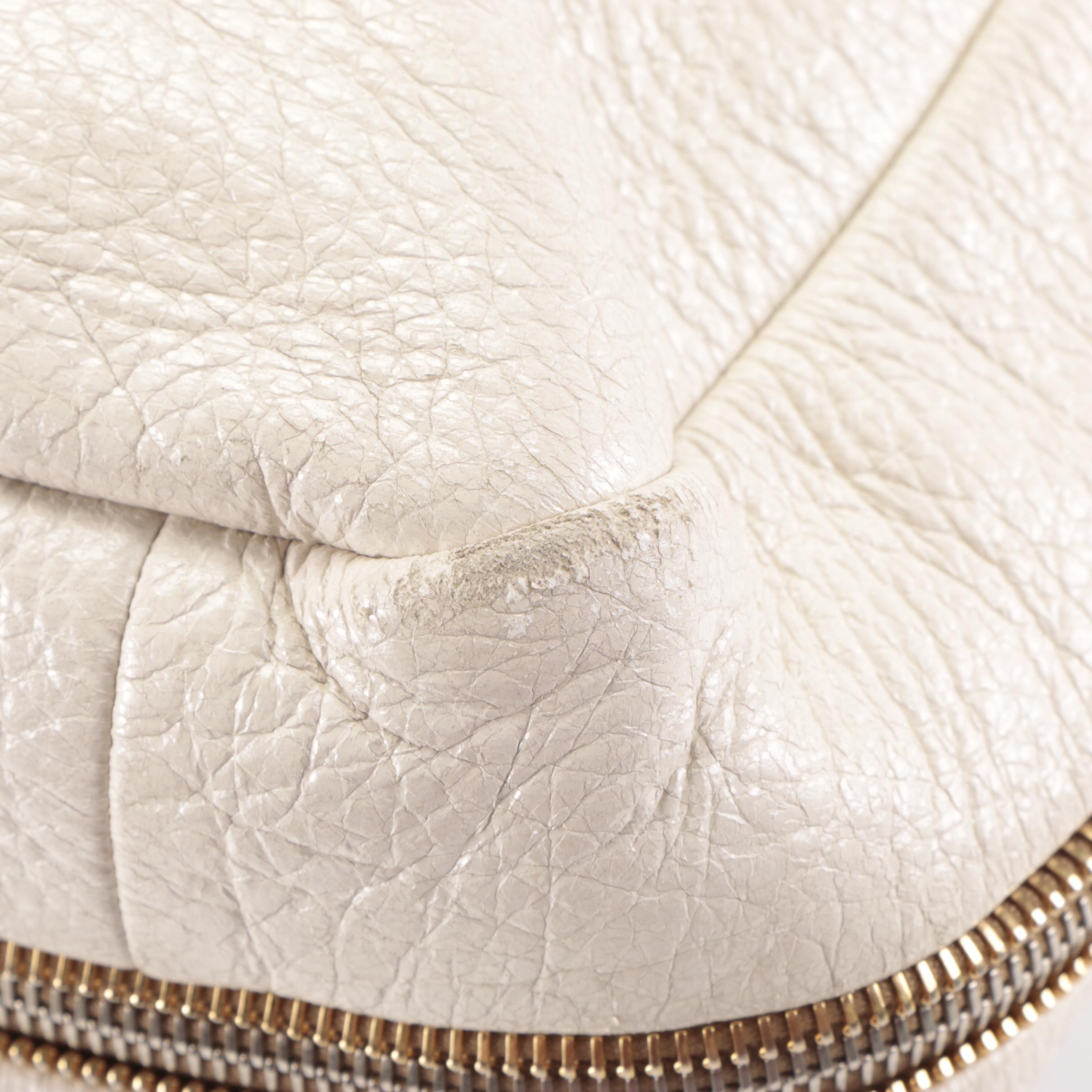 Prada Expandable Two-Way Bag in Talco Cervo Lux Leather