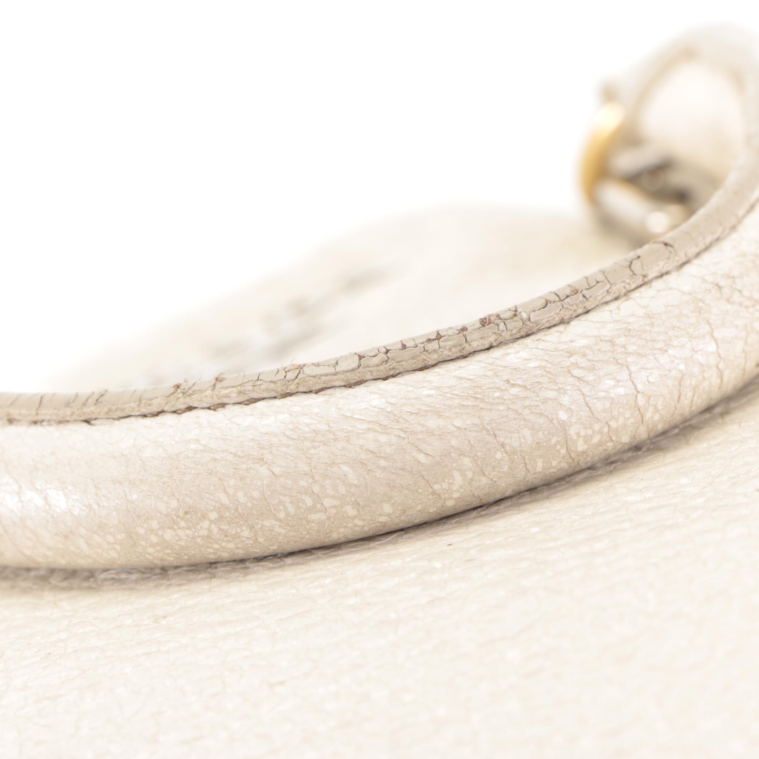 Prada Expandable Two-Way Bag in Talco Cervo Lux Leather