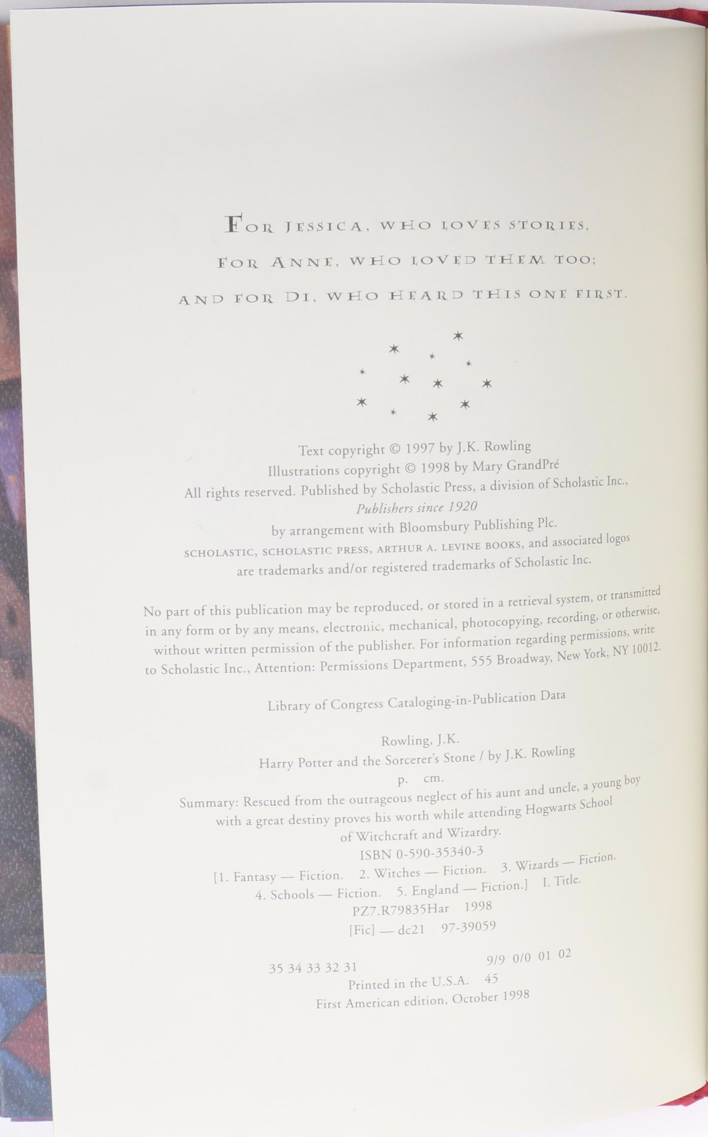 First American Edition "Harry Potter" Complete Series by J. K. Rowling