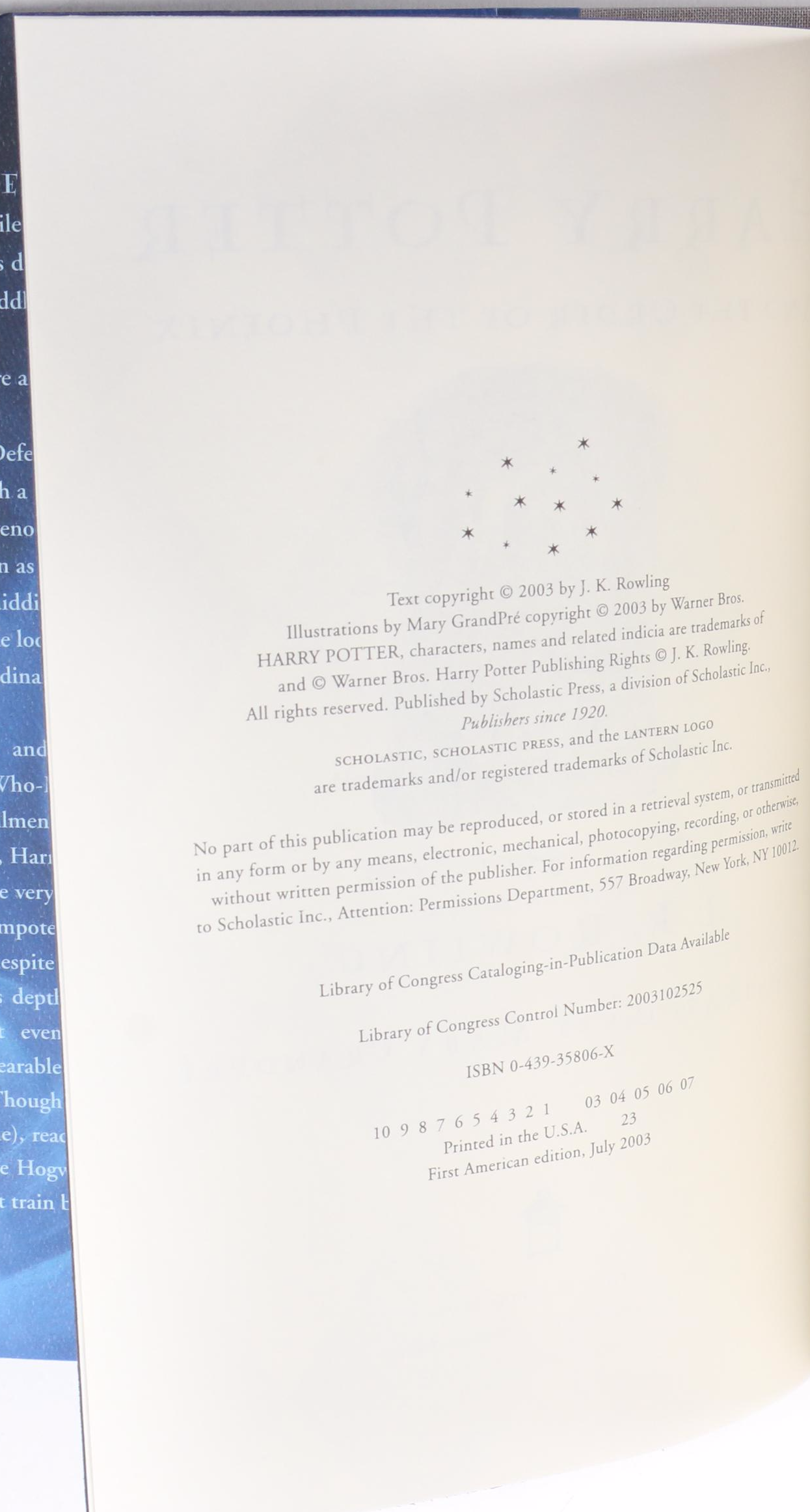 First American Edition "Harry Potter" Complete Series by J. K. Rowling