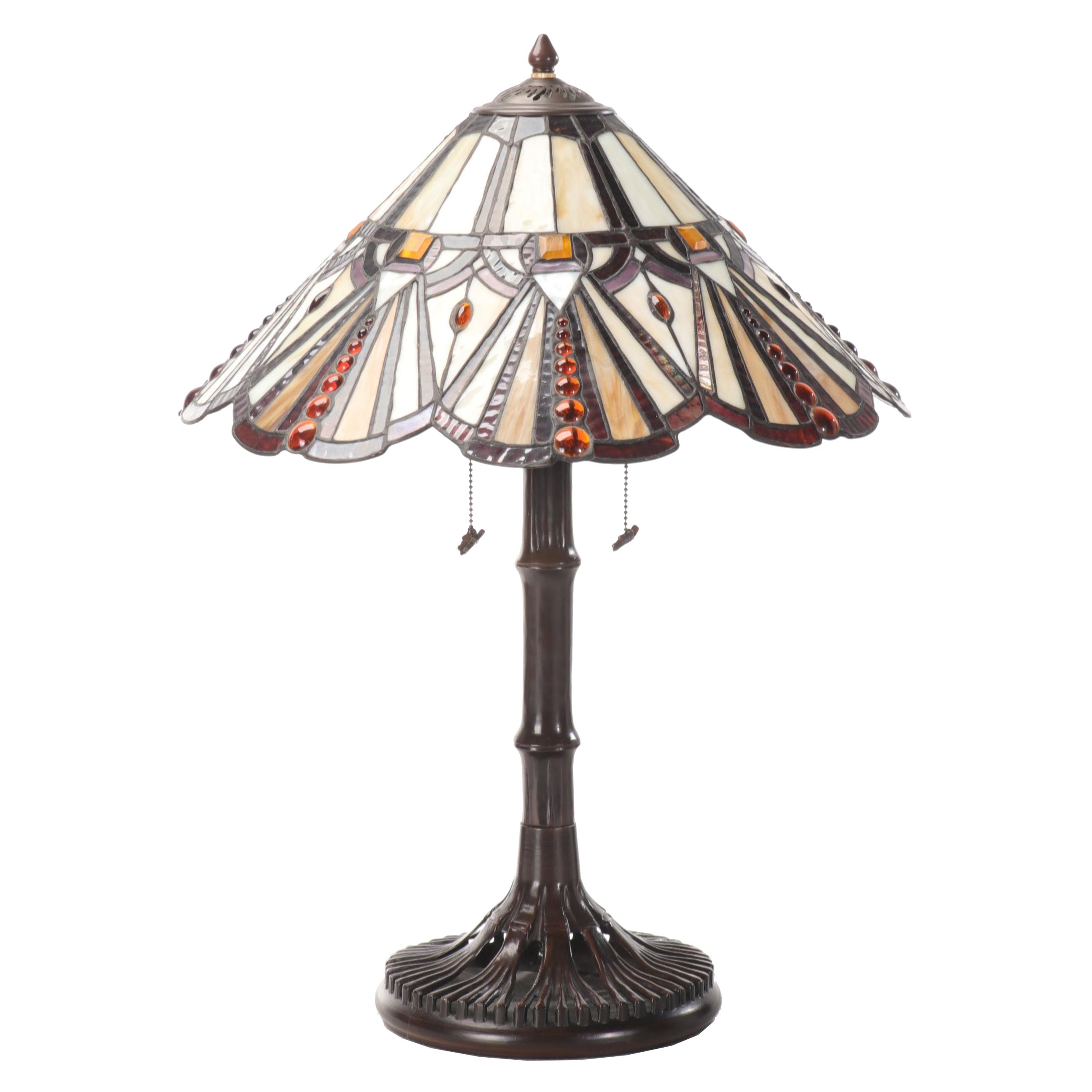 Colour Creations Timeless Serenity by Tania Bricel Slag Glass Table Lamp