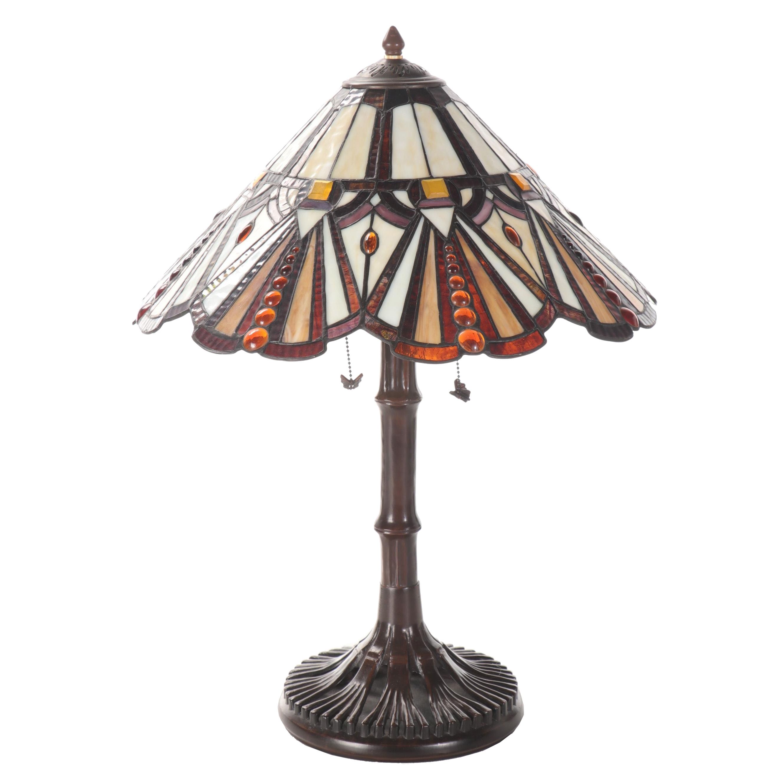 Colour Creations Timeless Serenity by Tania Bricel Slag Glass Table Lamp